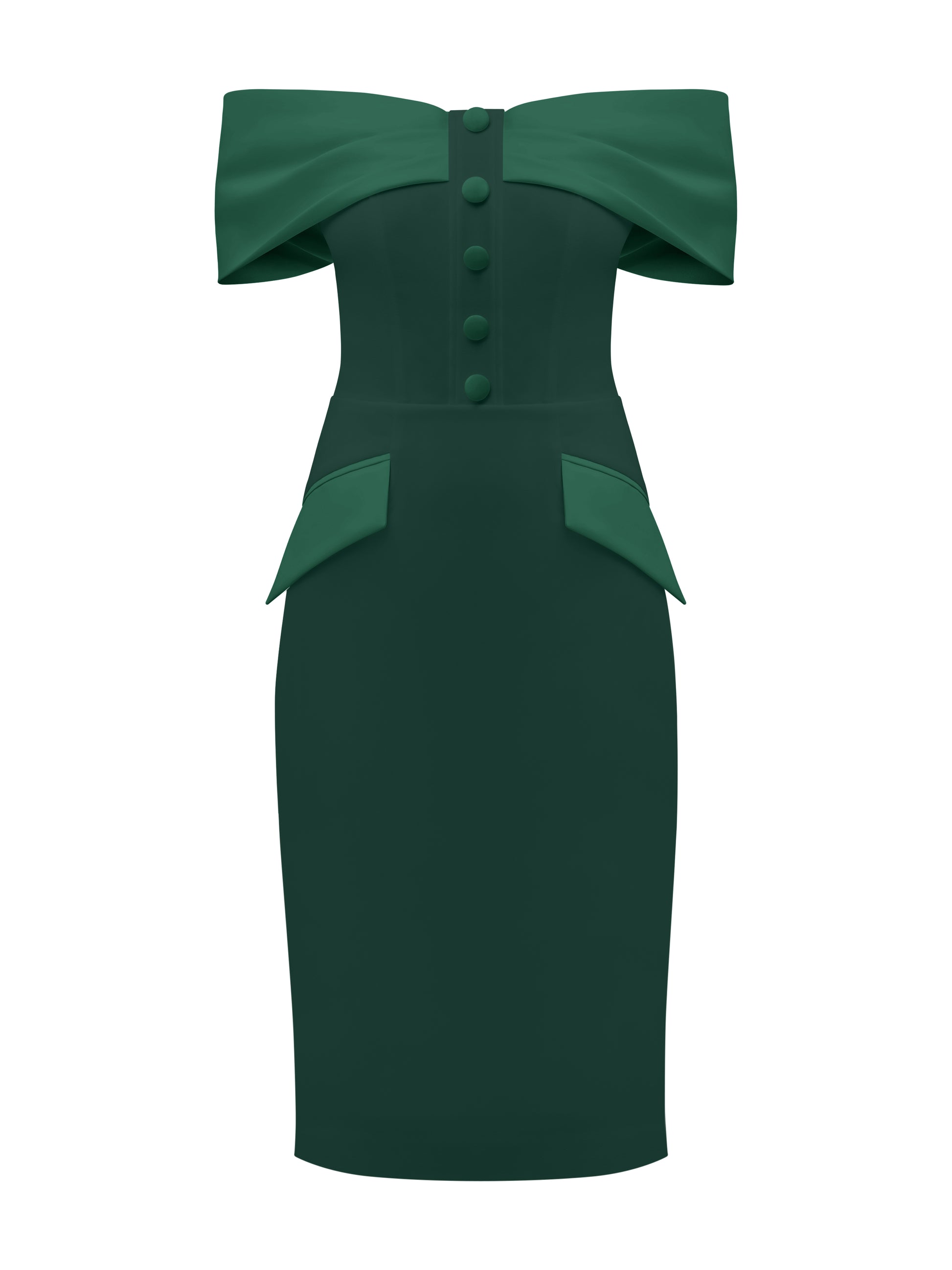 Steel Confidence Off-Shoulder Midi Dress by Tia Dorraine Women's Luxury Fashion Designer Clothing Brand