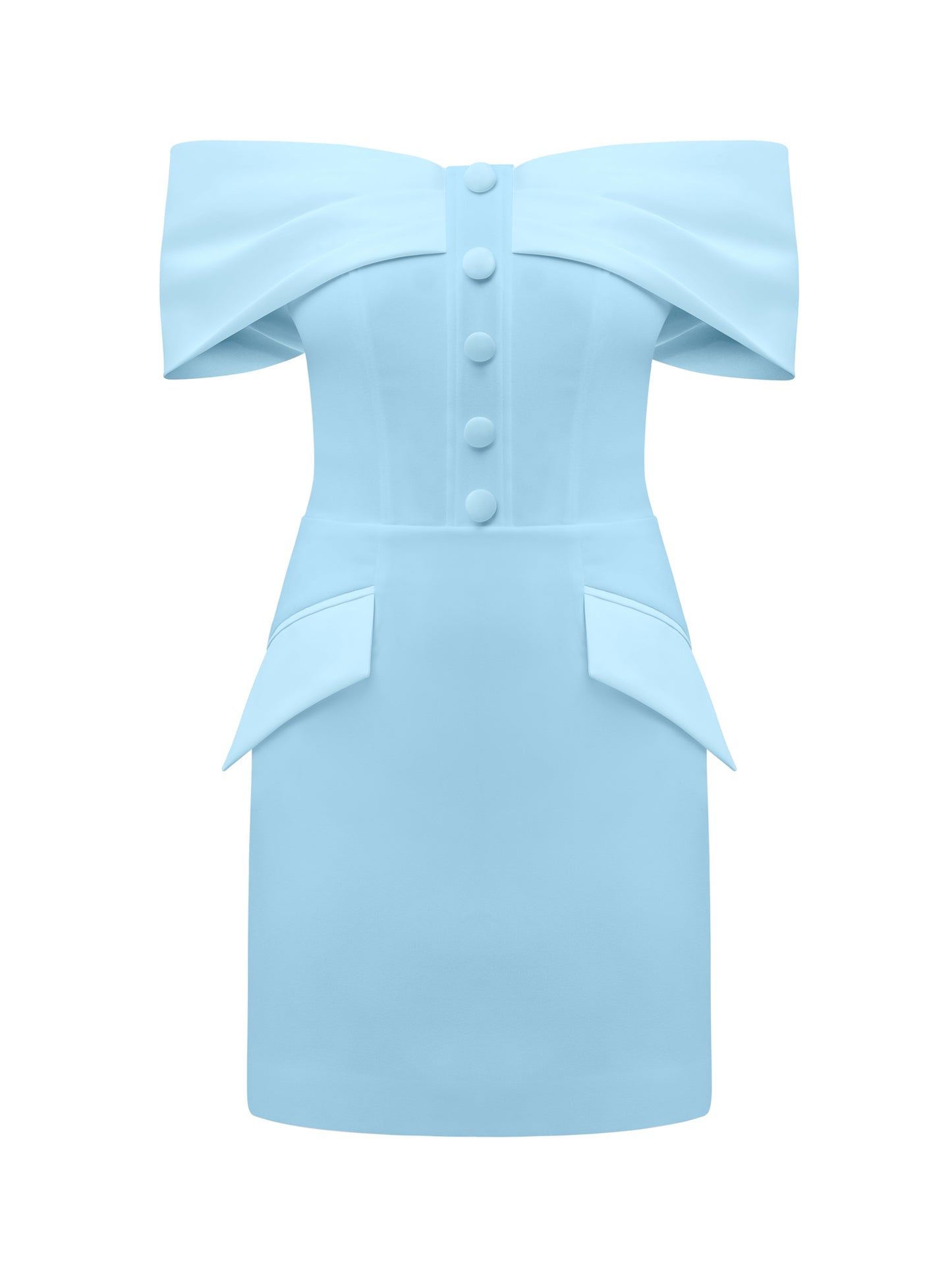 Steel Confidence Off-Shoulder Mini Dress by Tia Dorraine Women's Luxury Fashion Designer Clothing Brand