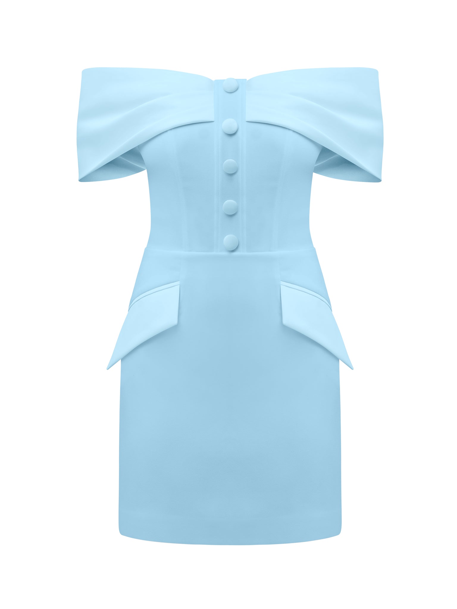 Steel Confidence Off-Shoulder Mini Dress by Tia Dorraine Women's Luxury Fashion Designer Clothing Brand