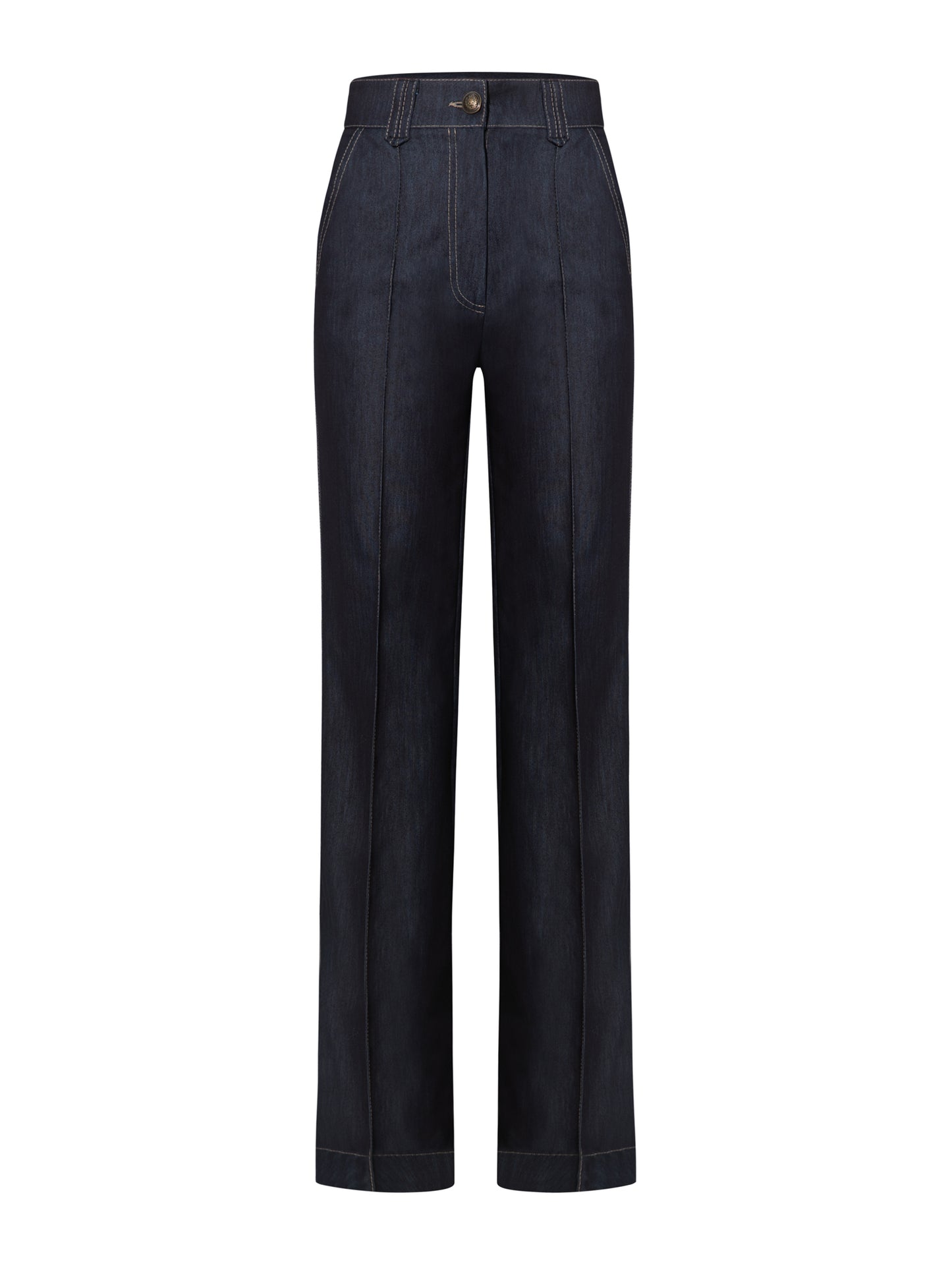 Straight-Leg Denim Trousers - Dark Blue