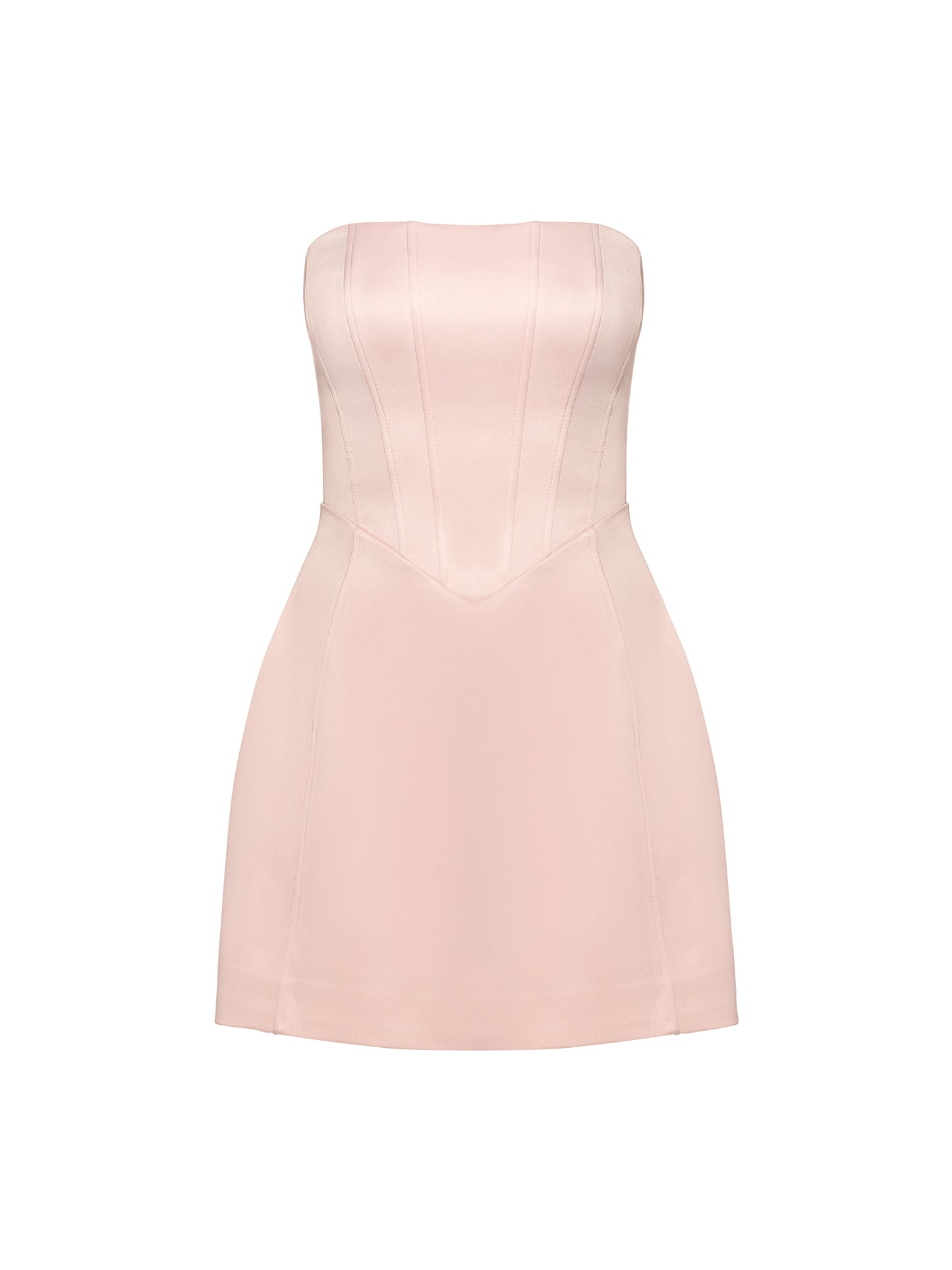 Strapless Satin Mini Dress