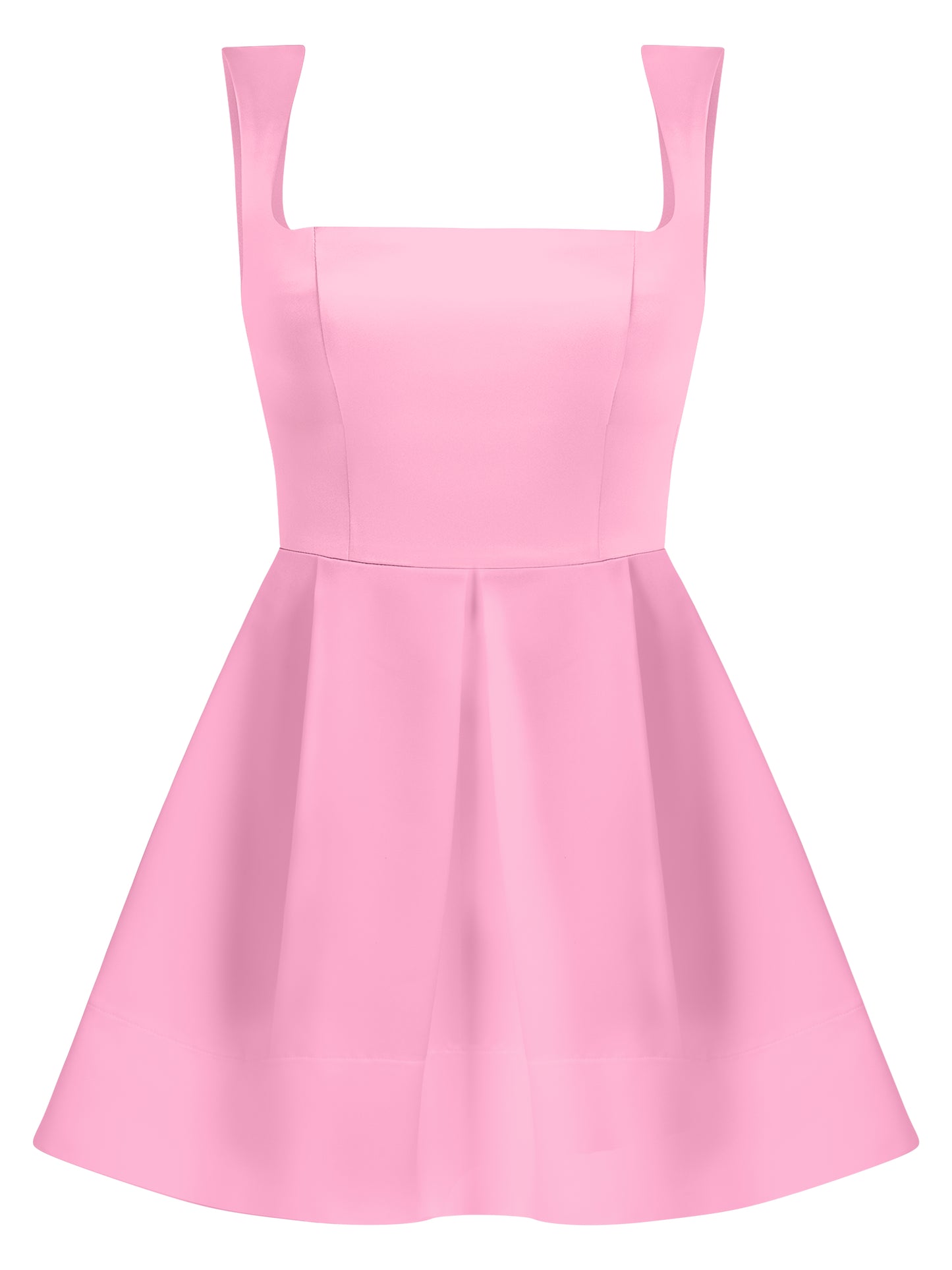 Sweet Love Flared Satin Mini Dress - Soft Pink by Tia Dorraine Women's Luxury Fashion Designer Clothing Brand