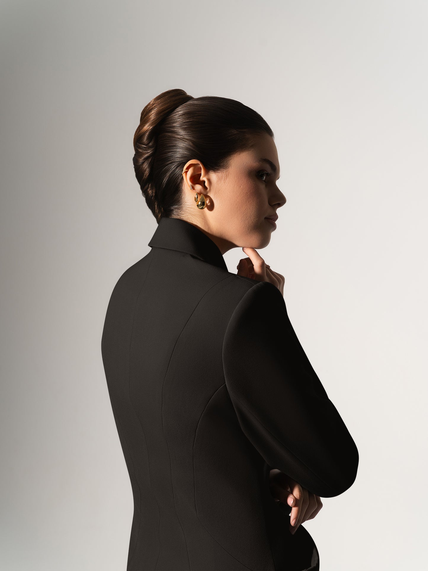 Tailored Fit Suiting Blazer & Skirt Suit - Black