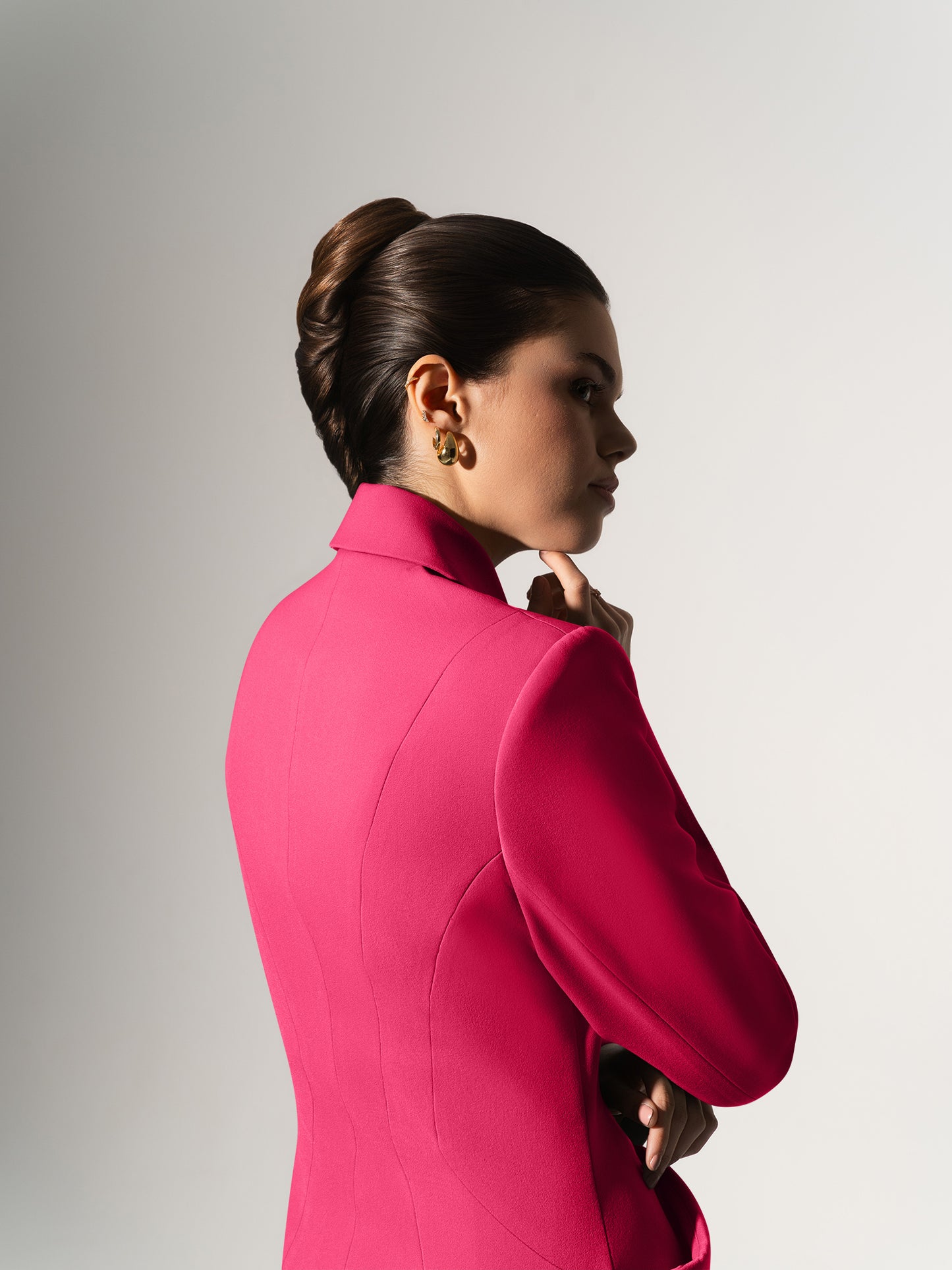 Tailored Fit Suiting Blazer & Skirt Suit - Hot Pink