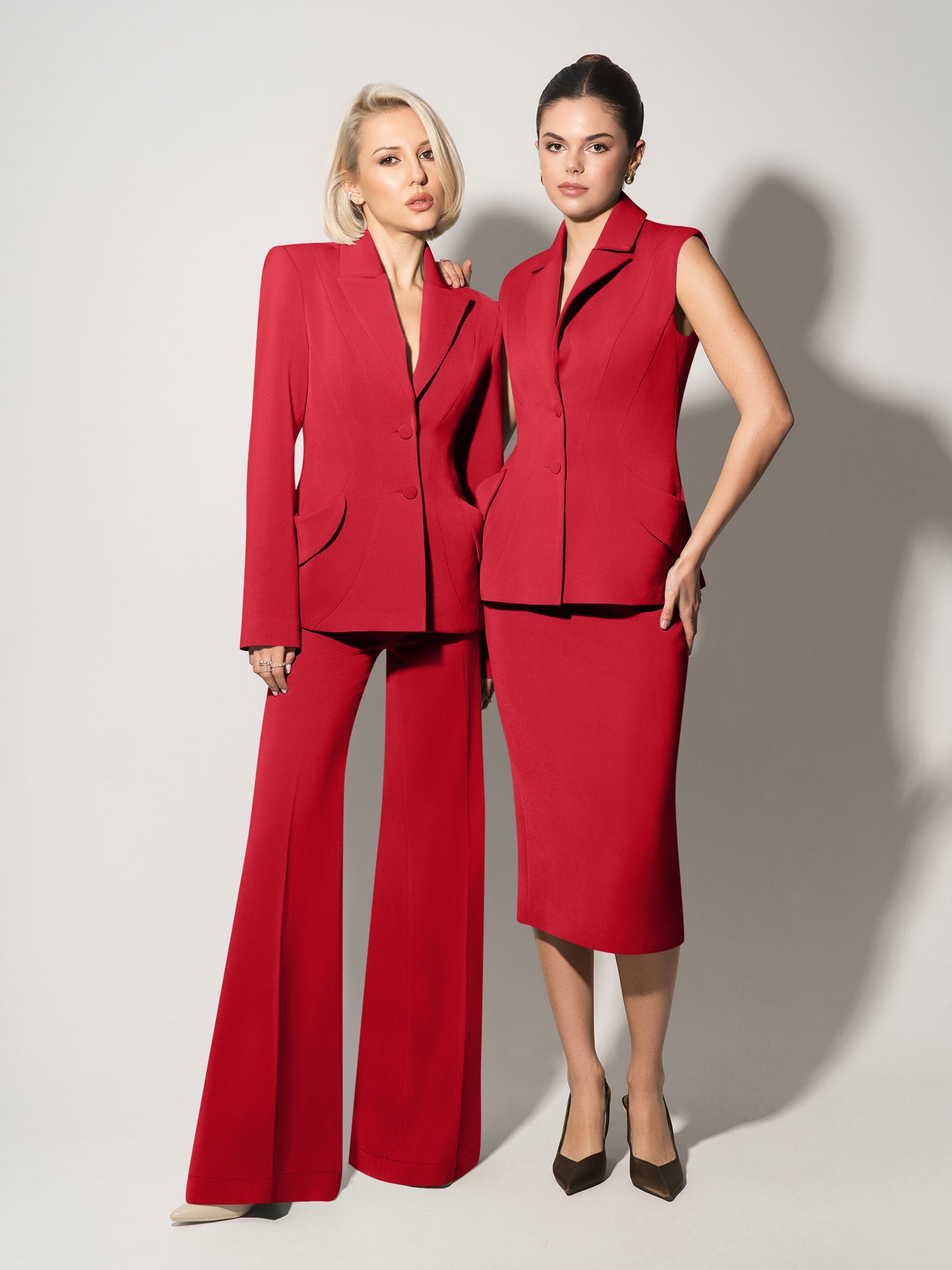 Tailored Fit Suiting Vest - Fierce Red
