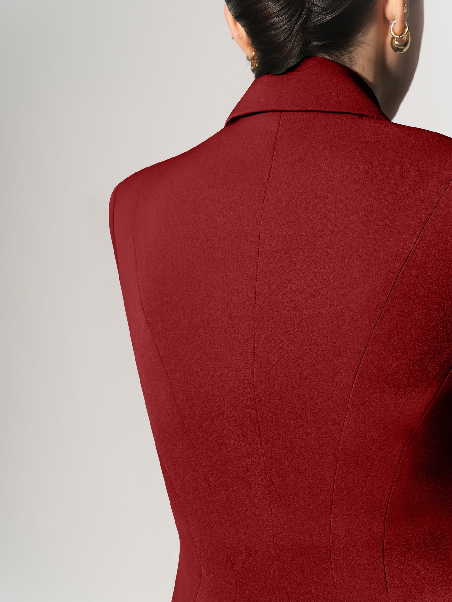 Tailored Fit Suiting Blazer - Burgundy