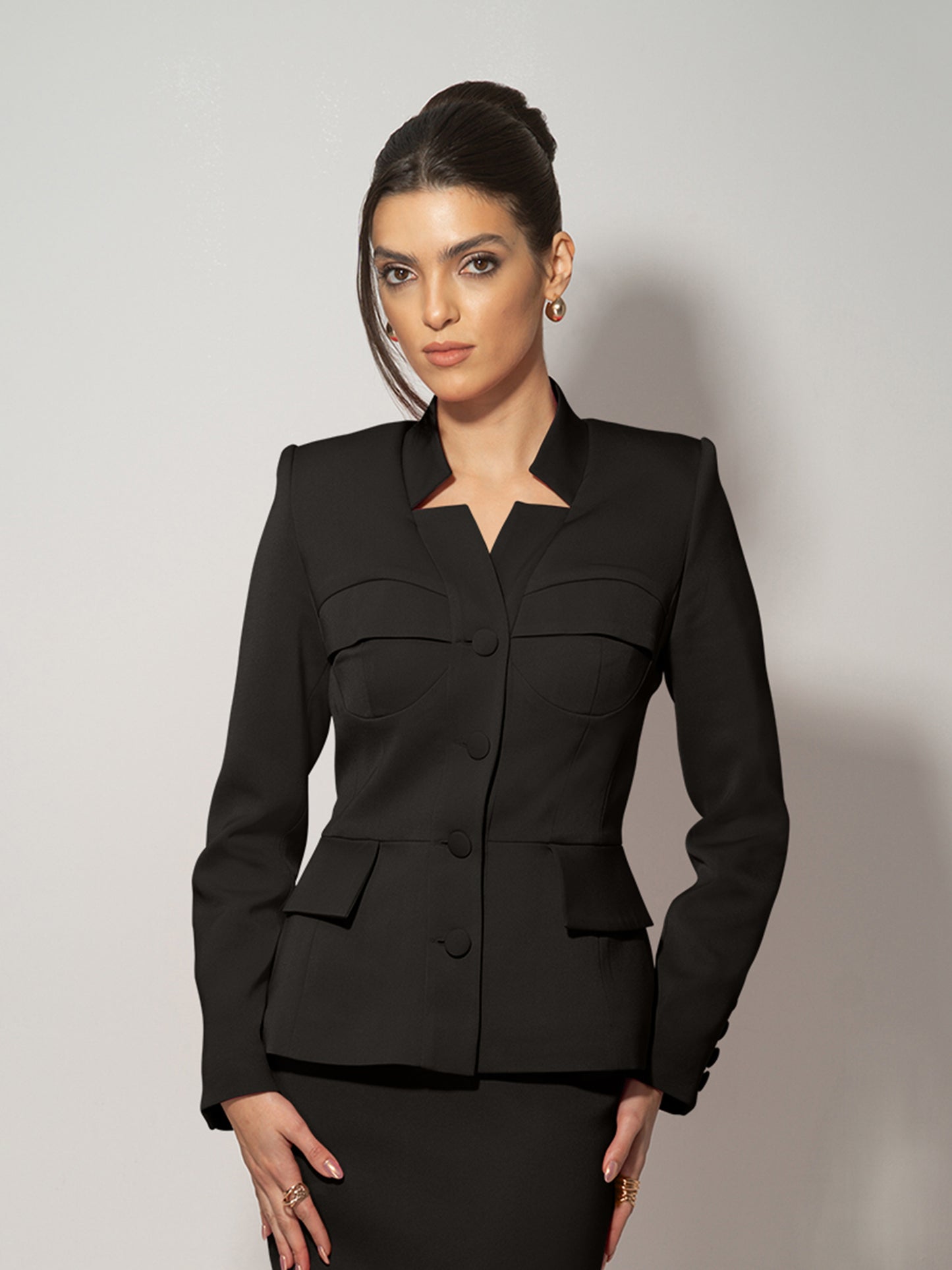 Time for Romance Tailored Blazer - Black