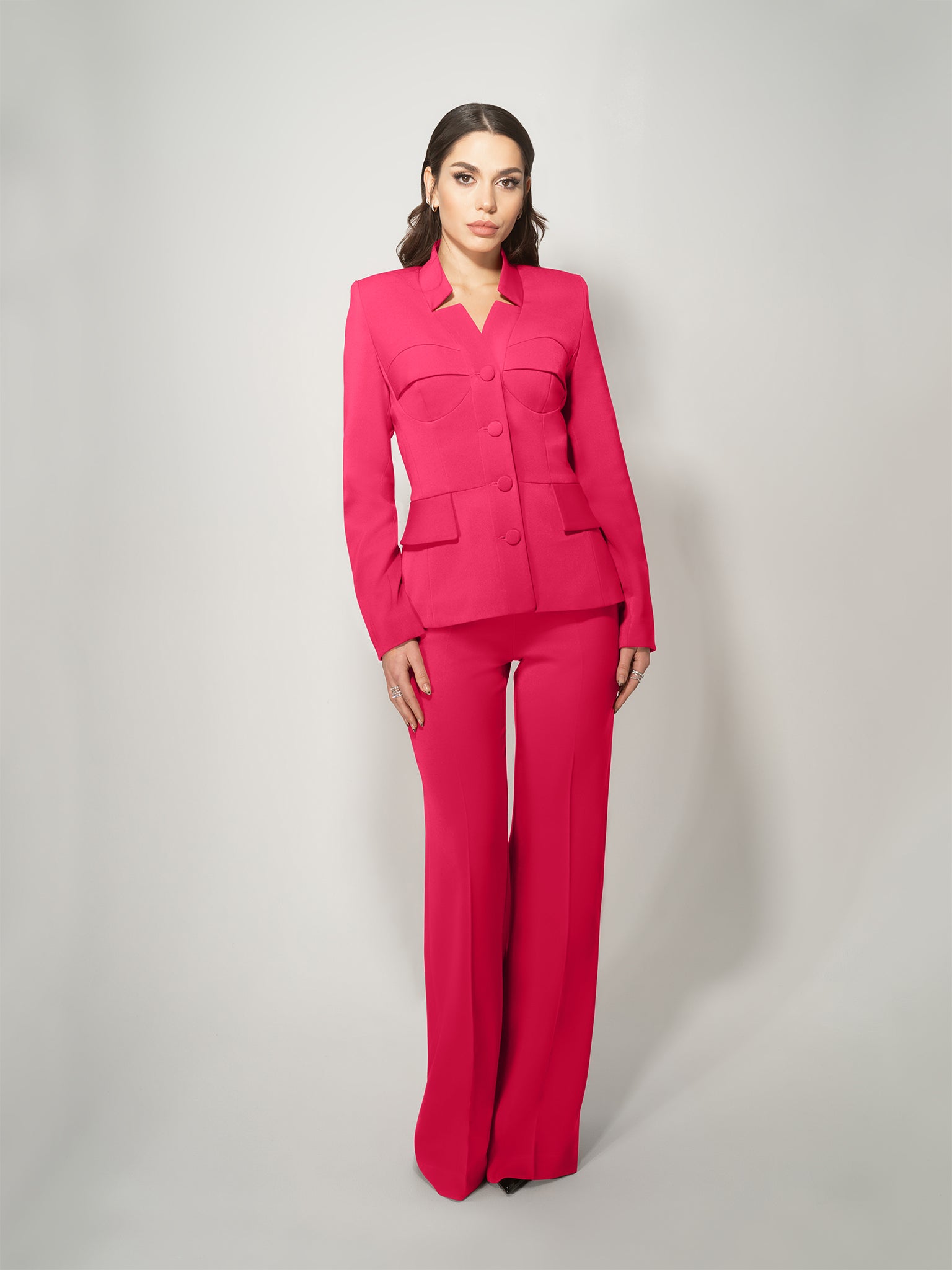 hot pink dress suit Conjunto de Pantaln Y Saco Business Per Usual - Rosa Intenso