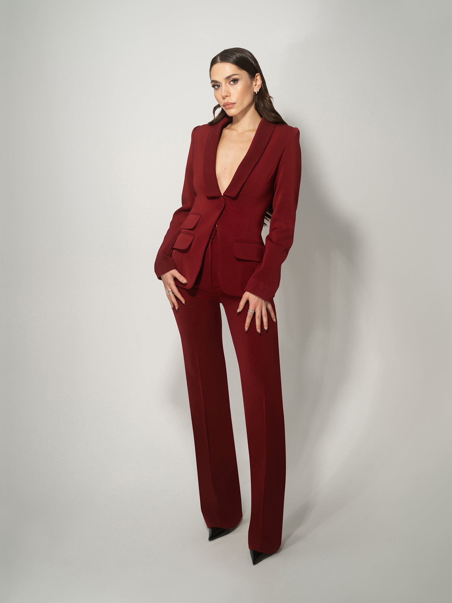 Tia Dorraine Vision Tailored Blazer & Trousers Suit - Red Tia Dorraine Vision Tailored Blazer & Trousers Suit - Red