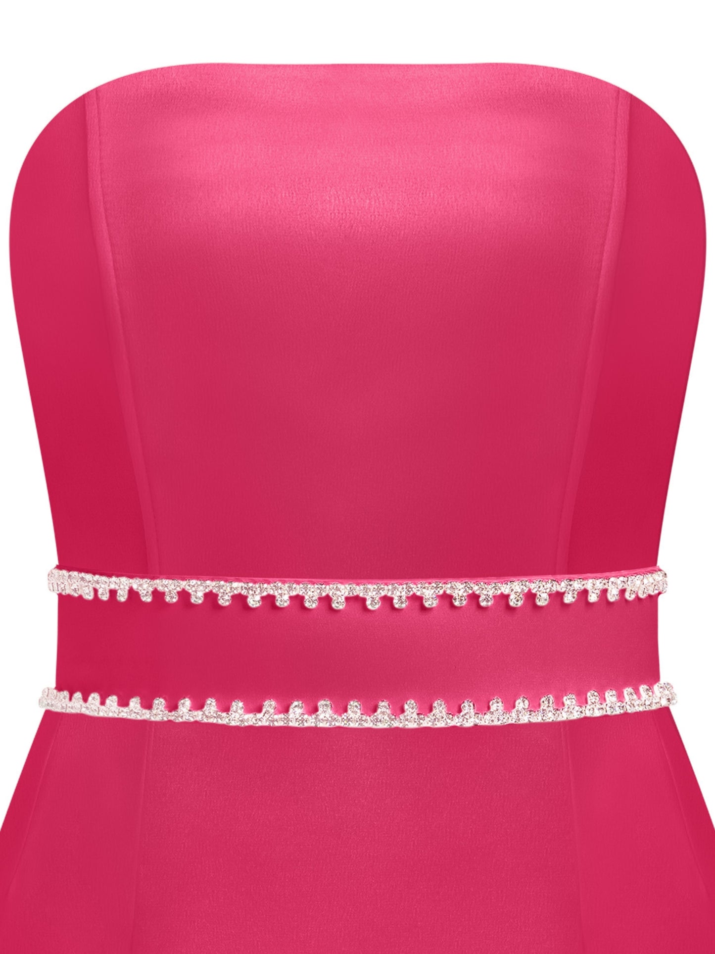 Crystal-Embellished Double Belt - Hot Pink