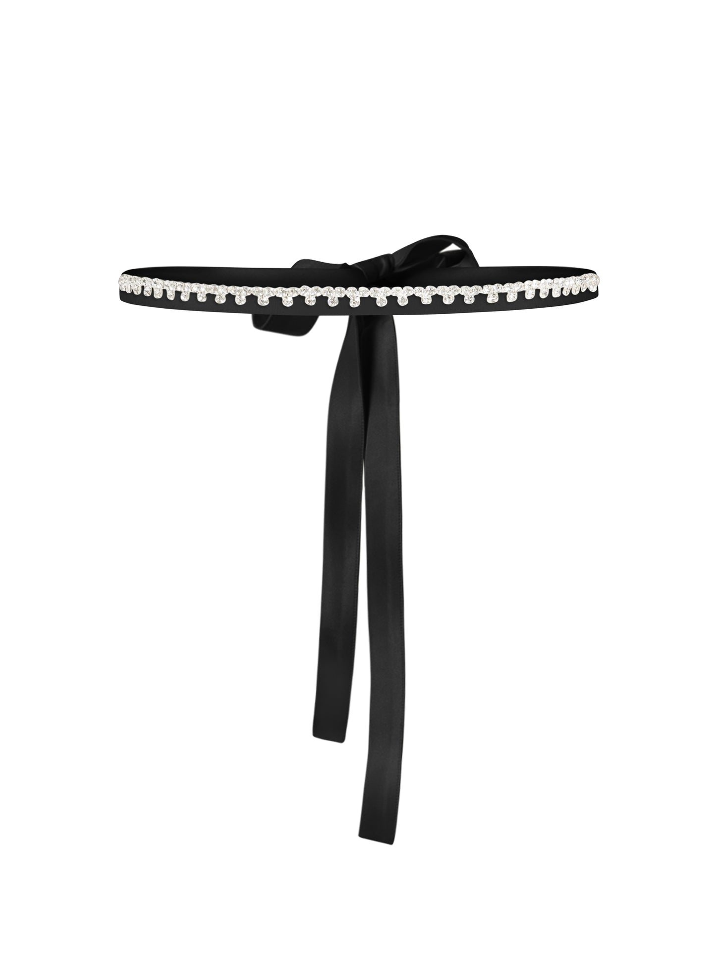 Crystal-Embellished Belt - Black