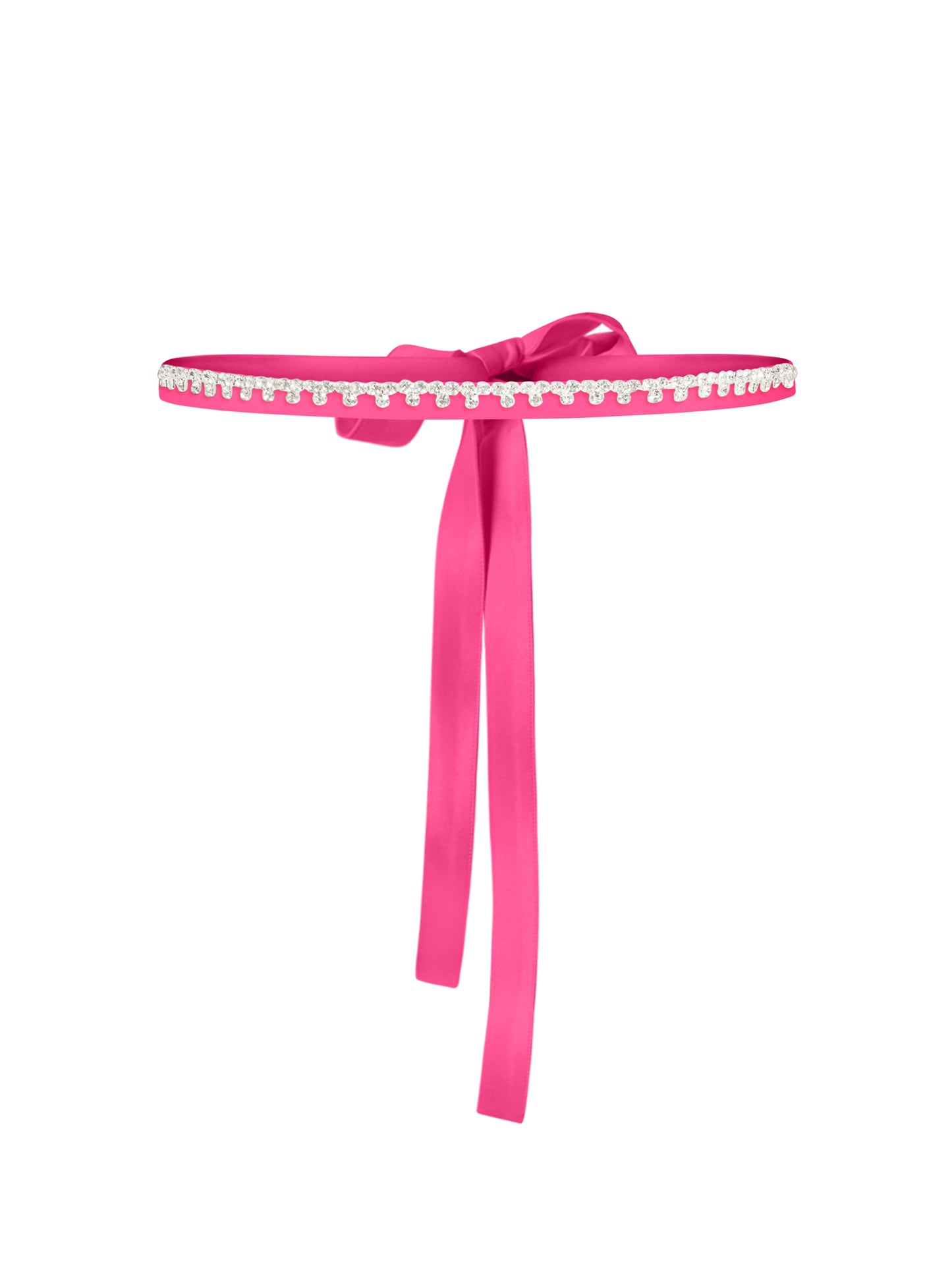 Crystal-Embellished Belt - Hot Pink