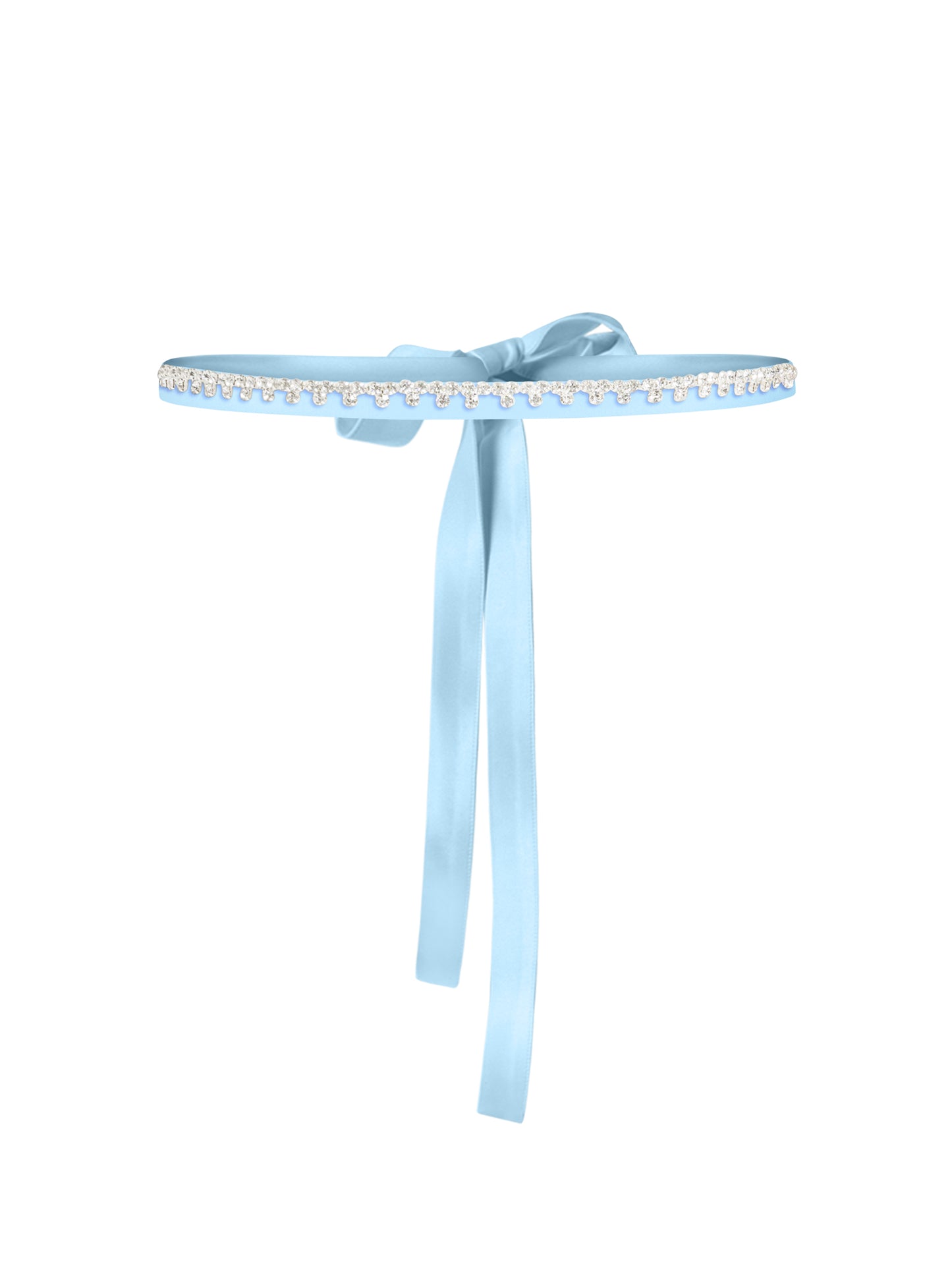 Crystal-Embellished Belt - Light Blue