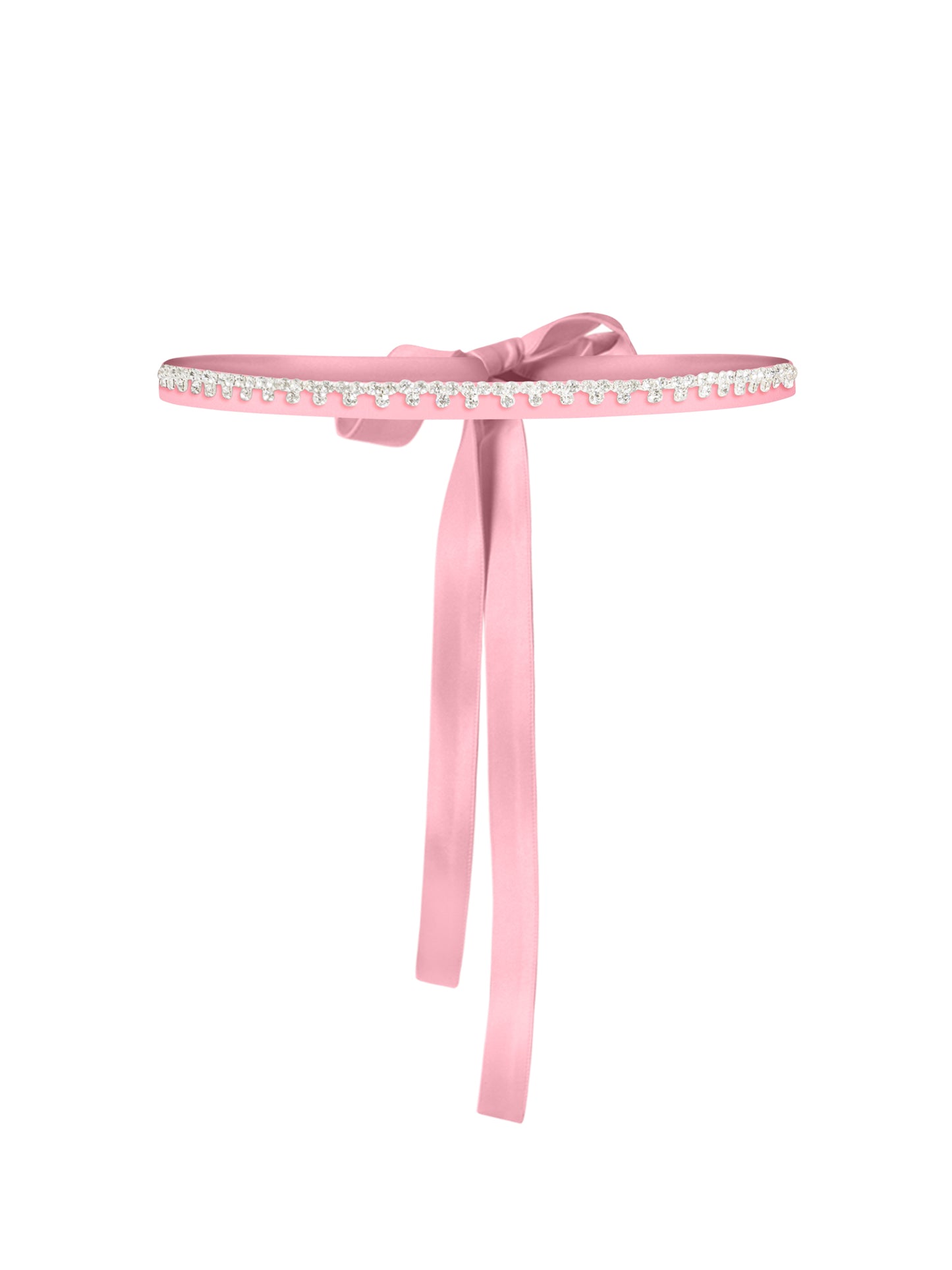 Crystal-Embellished Belt - Light Pink