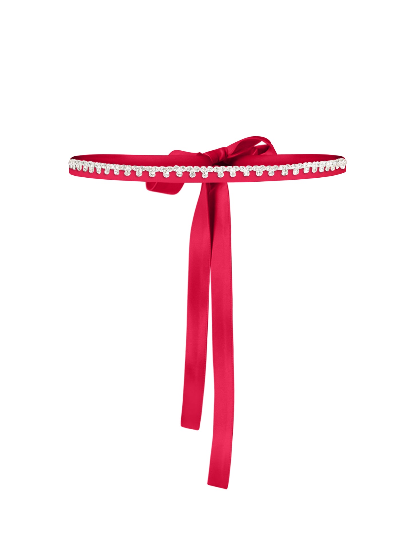 Crystal-Embellished Belt - Fierce Red