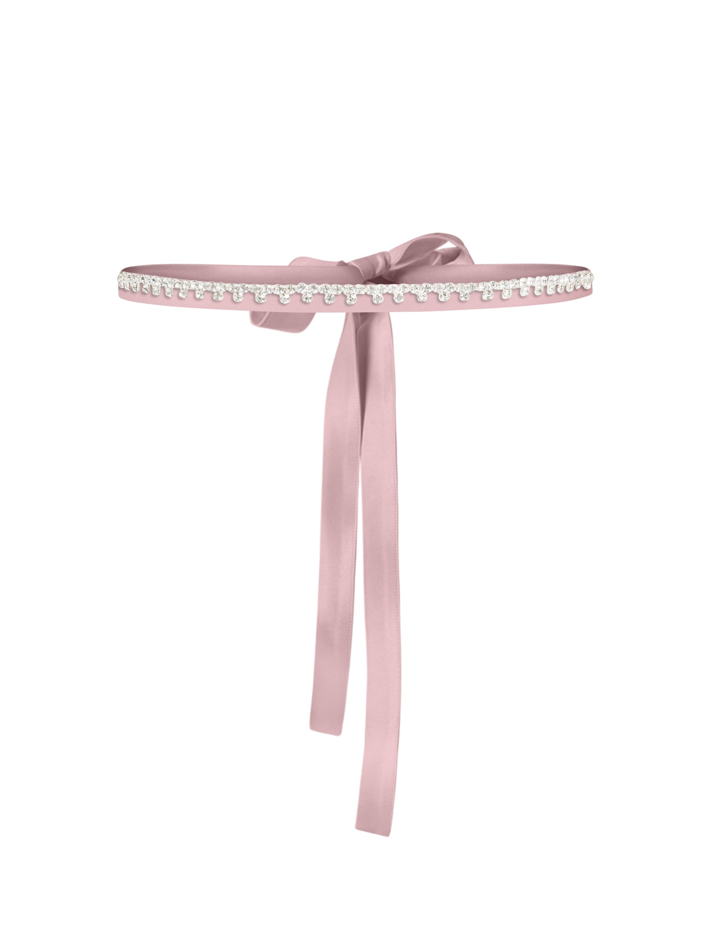 Crystal-Embellished Belt - Soft Pink
