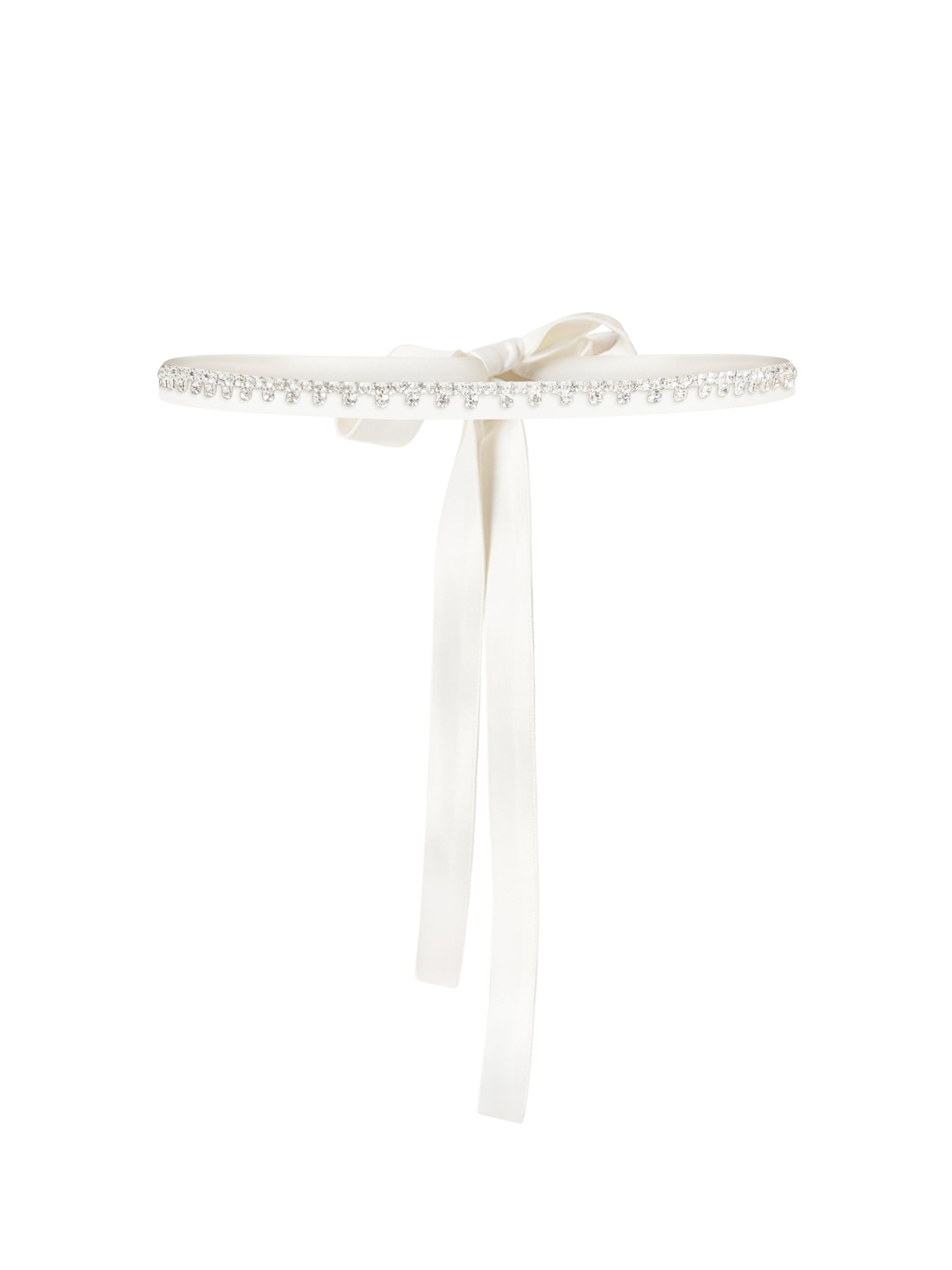 Crystal-Embellished Belt - Pearl White
