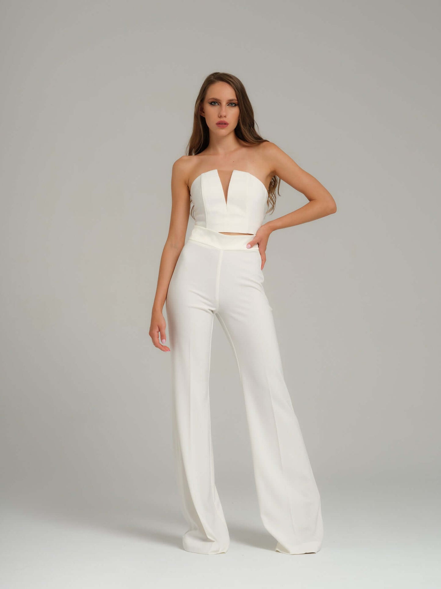 Rare Pearl High-Waist Flared Trousers by Tia Dorraine Women's Luxury Fashion Designer Clothing Brand