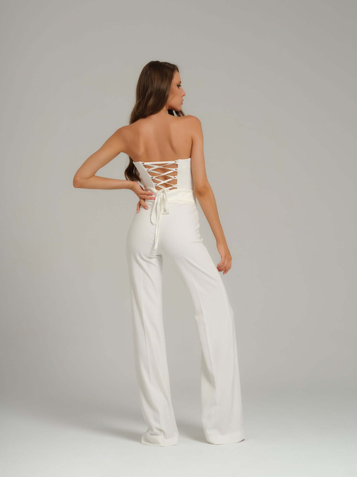 Rare Pearl High-Waist Flared Trousers by Tia Dorraine Women's Luxury Fashion Designer Clothing Brand