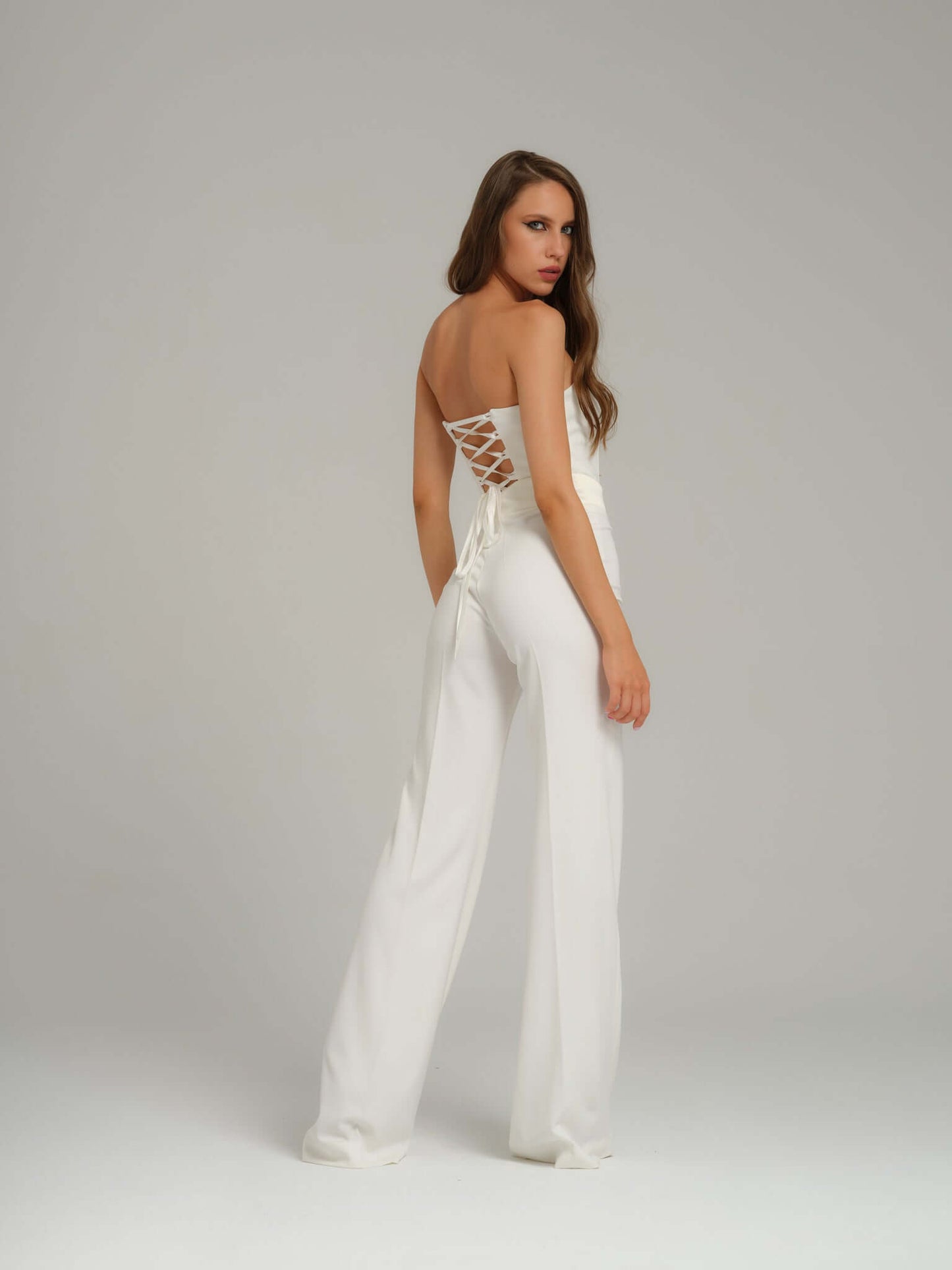 Rare Pearl High-Waist Flared Trousers by Tia Dorraine Women's Luxury Fashion Designer Clothing Brand