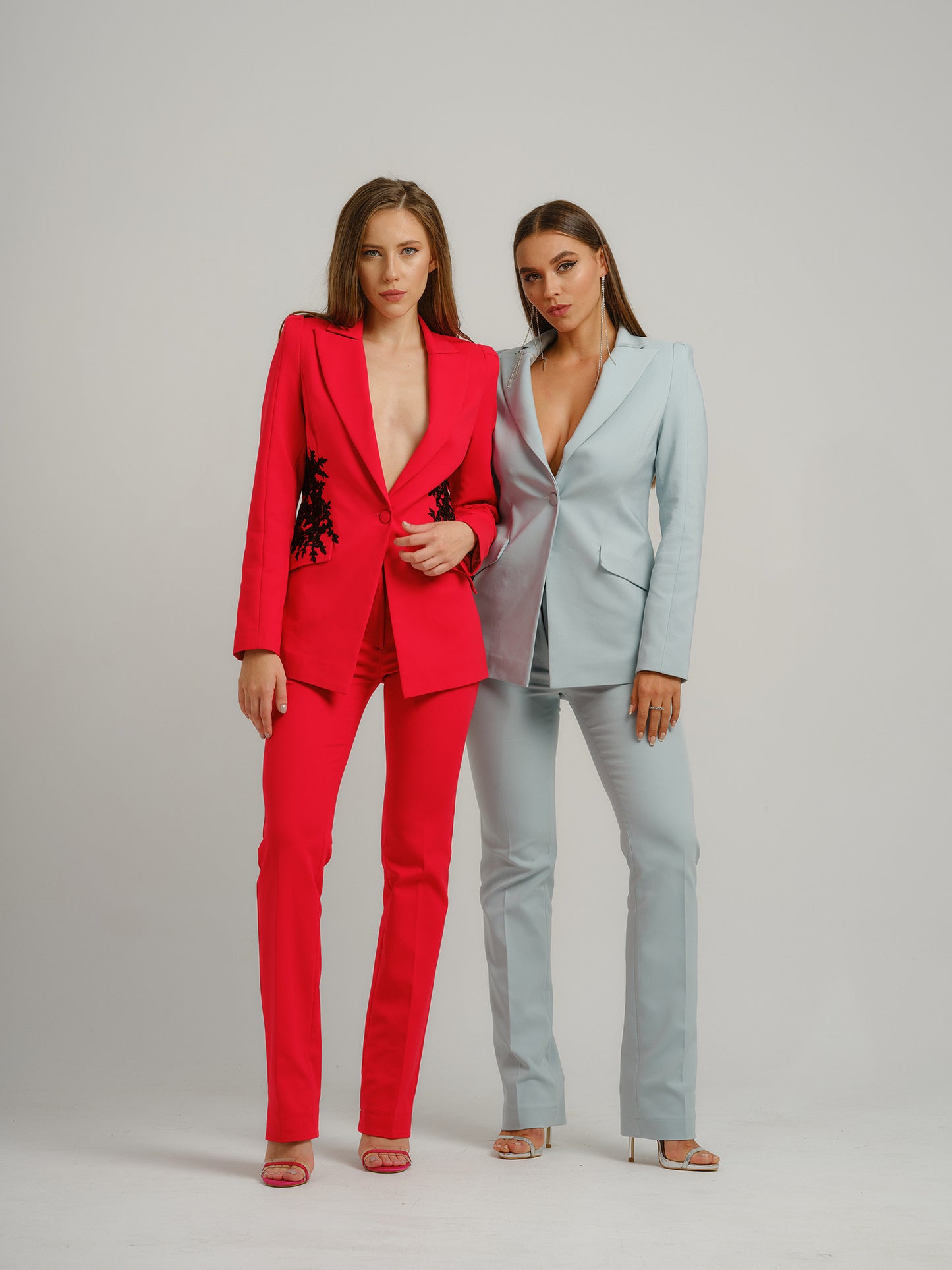 Fantasy Tailored Suit with Embroidery - Red by Tia Dorraine Women's Luxury Fashion Designer Clothing Brand