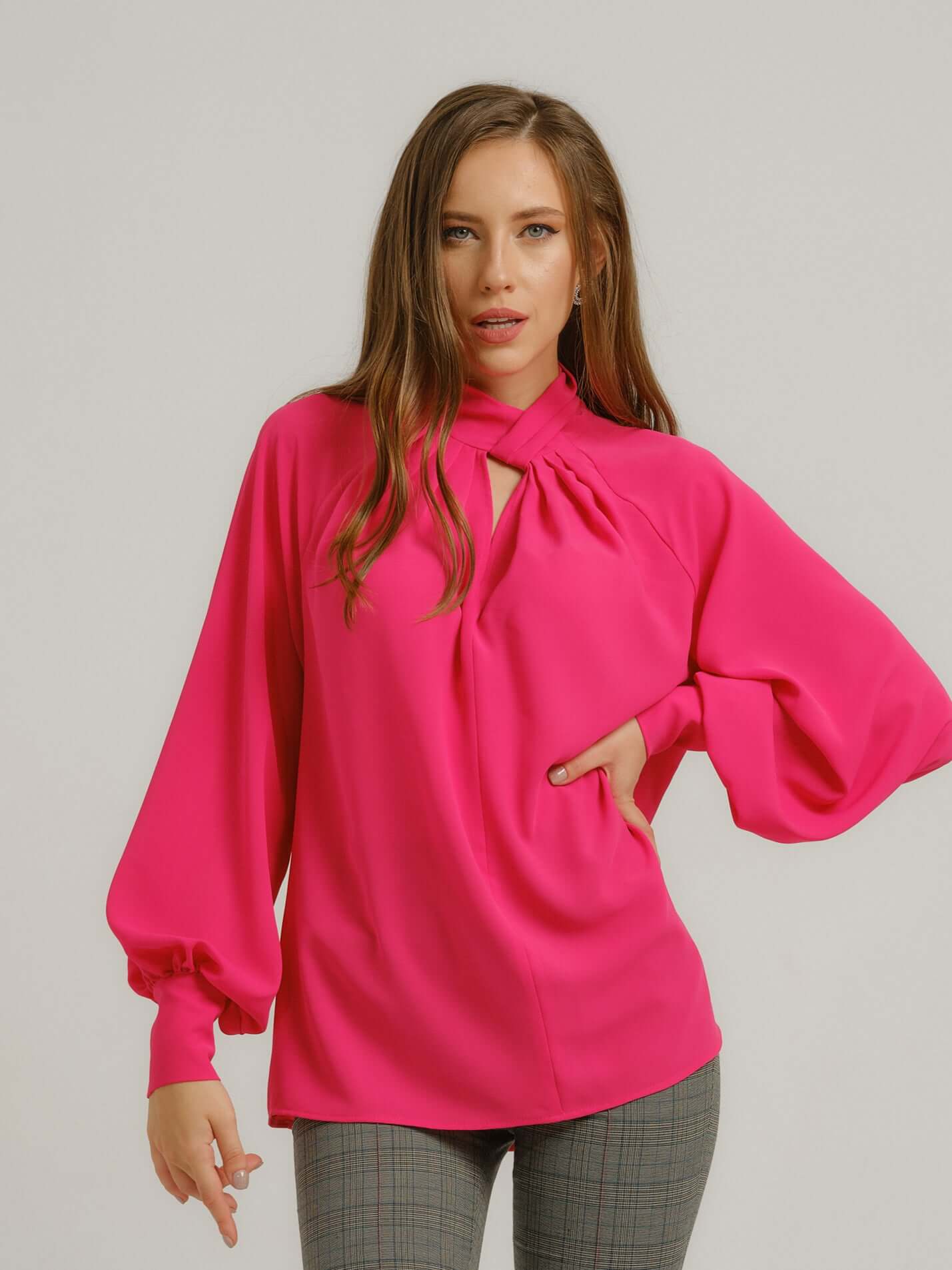 Get Down to Business Oversized Blouse - Pink by Tia Dorraine Women's Luxury Fashion Designer Clothing Brand