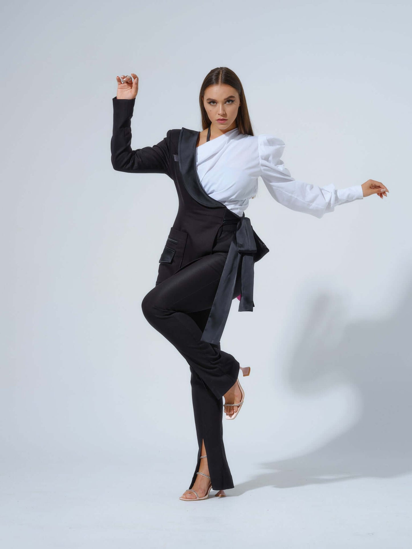 Double Identity One-Shoulder Poplin Shirt by Tia Dorraine Women's Luxury Fashion Designer Clothing Brand