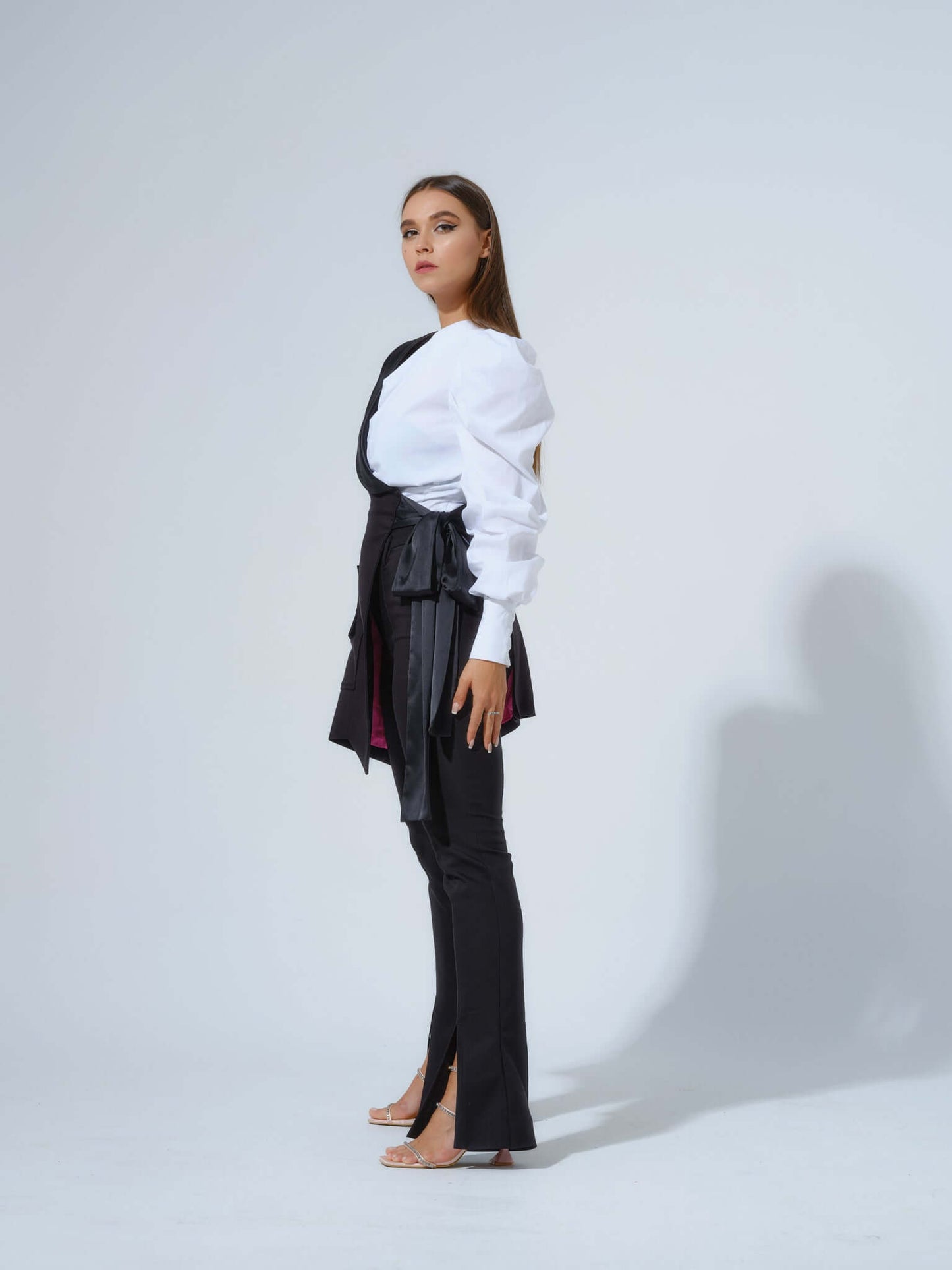 Double Identity One-Shoulder Poplin Shirt by Tia Dorraine Women's Luxury Fashion Designer Clothing Brand
