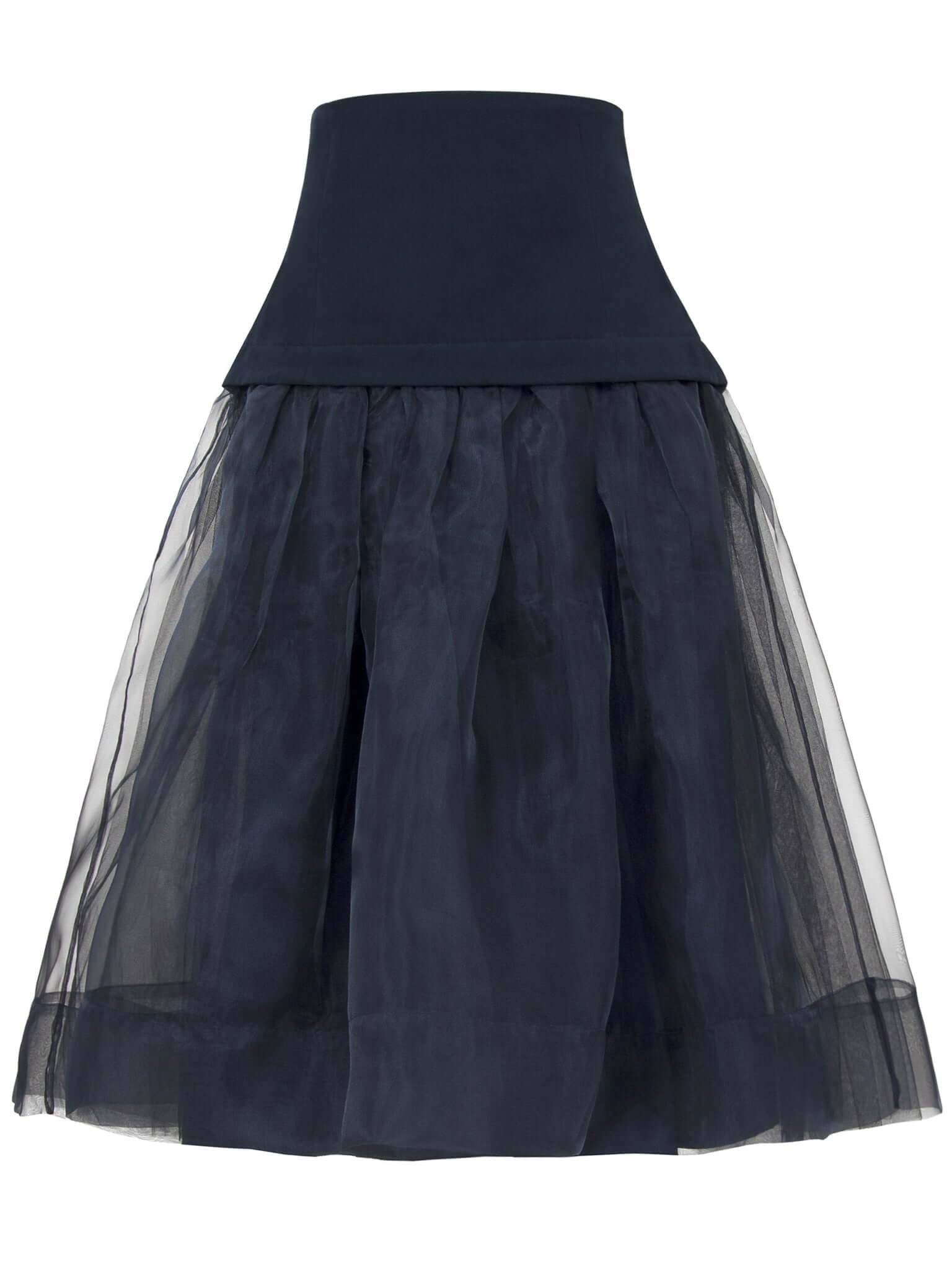 Black Swan Organza A Line Midi Skirt