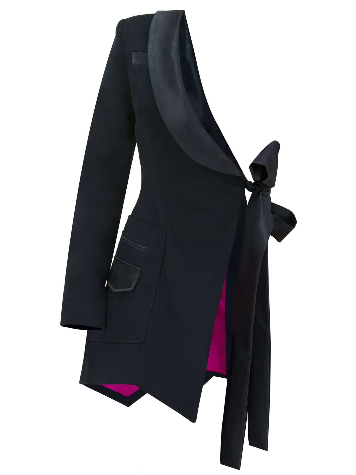 Double Identity Asymmetric Half Blazer by Tia Dorraine Women's Luxury Fashion Designer Clothing Brand
