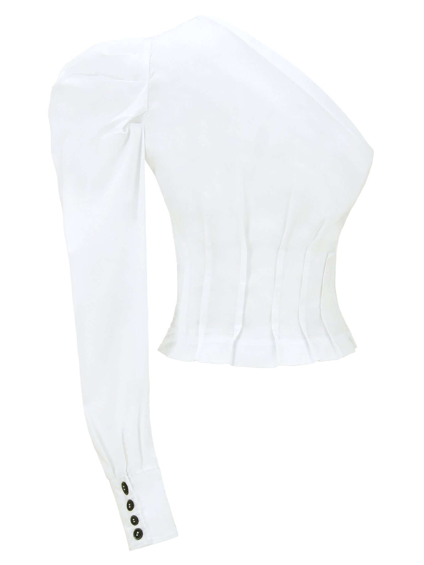 Double Identity One-Shoulder Poplin Shirt by Tia Dorraine Women's Luxury Fashion Designer Clothing Brand