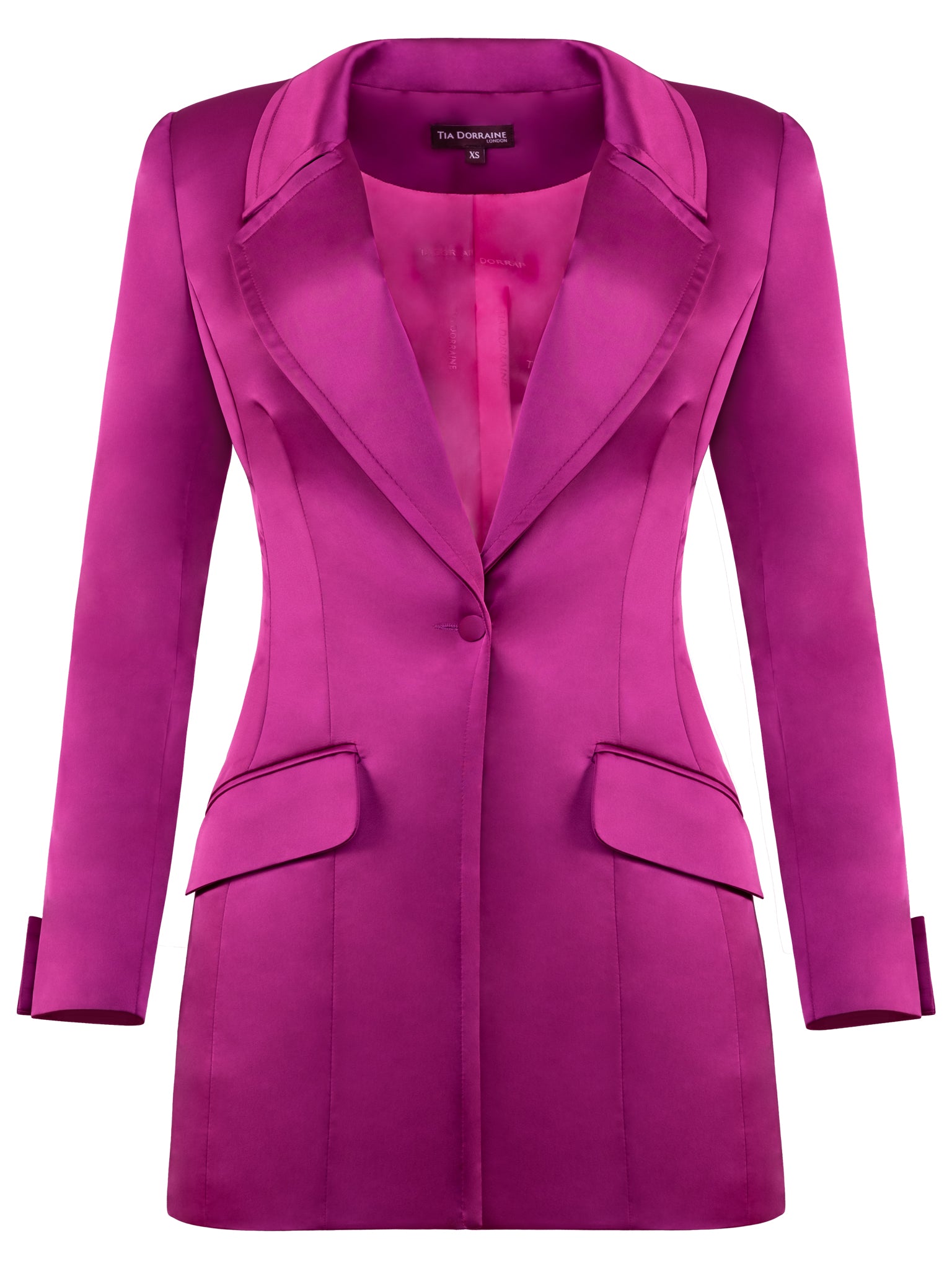 Midnight Sky Hourglass Blazer - Magenta Haze by Tia Dorraine Women's Luxury Fashion Designer Clothing Brand