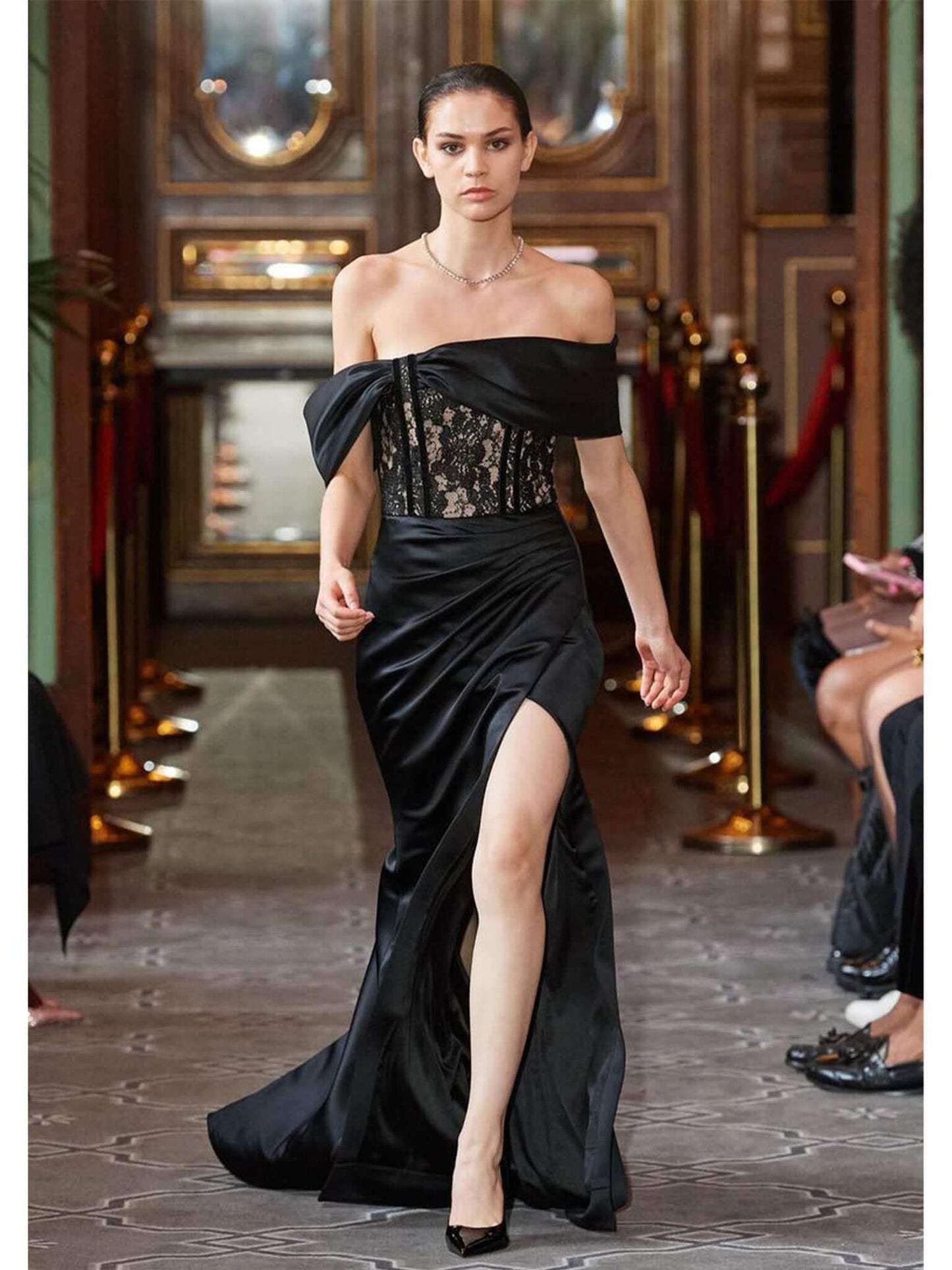 Signature of the Sun Long Dress With Lace by Tia Dorraine Women's Luxury Fashion Designer Clothing Brand