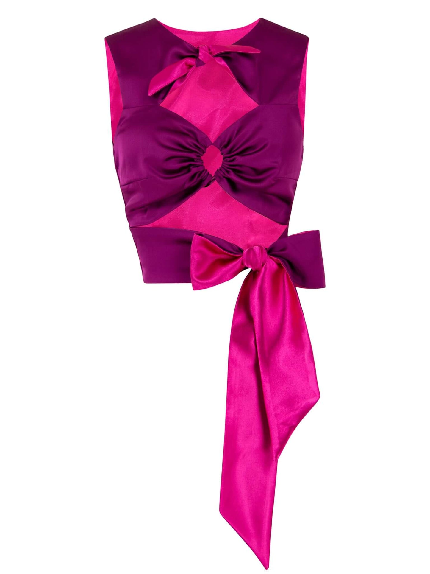 Wild Dream Two-Faced Crop Top - Pink & Purple by Tia Dorraine Women's Luxury Fashion Designer Clothing Brand