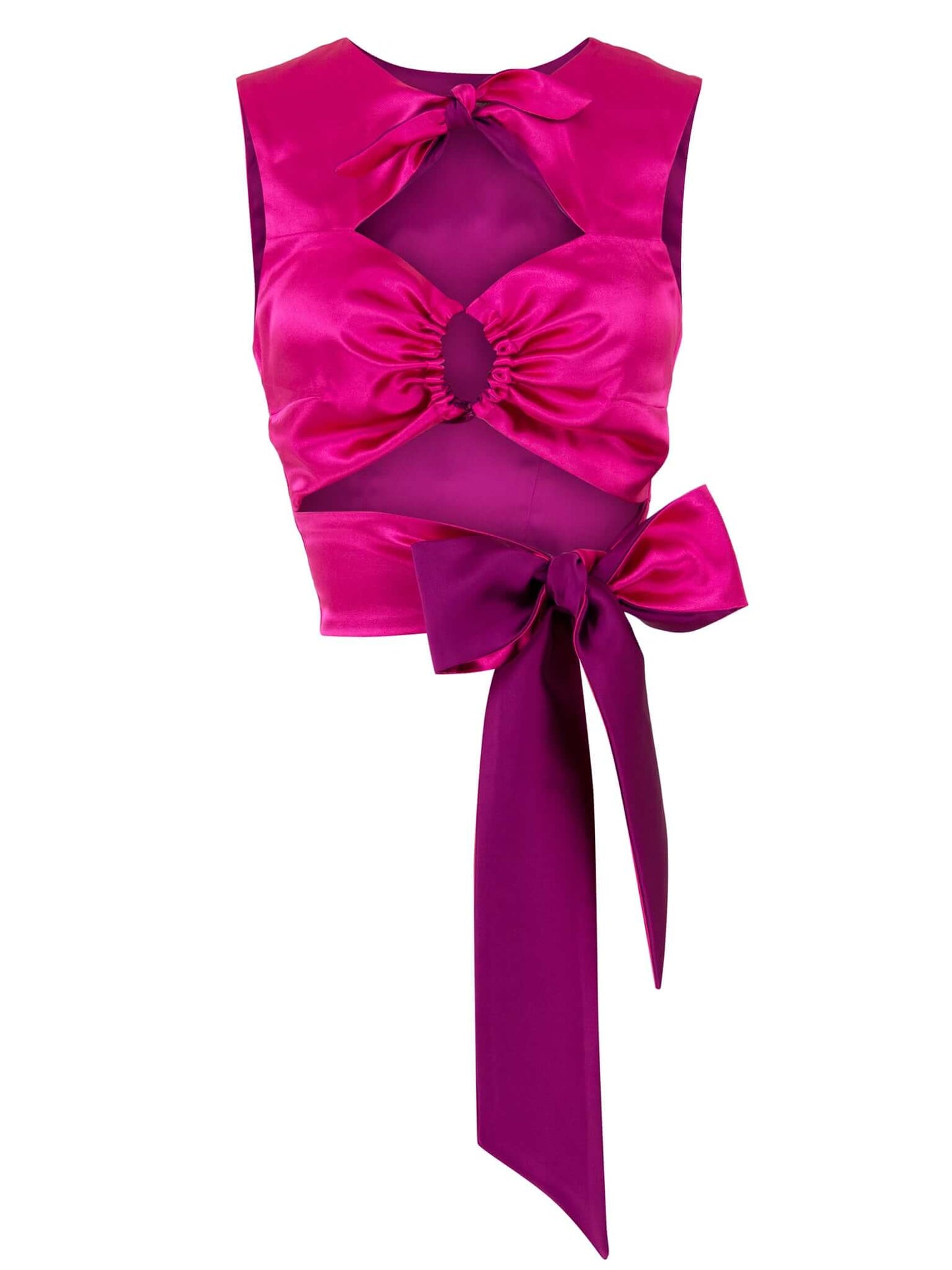 Wild Dream Two-Faced Crop Top - Pink & Purple by Tia Dorraine Women's Luxury Fashion Designer Clothing Brand