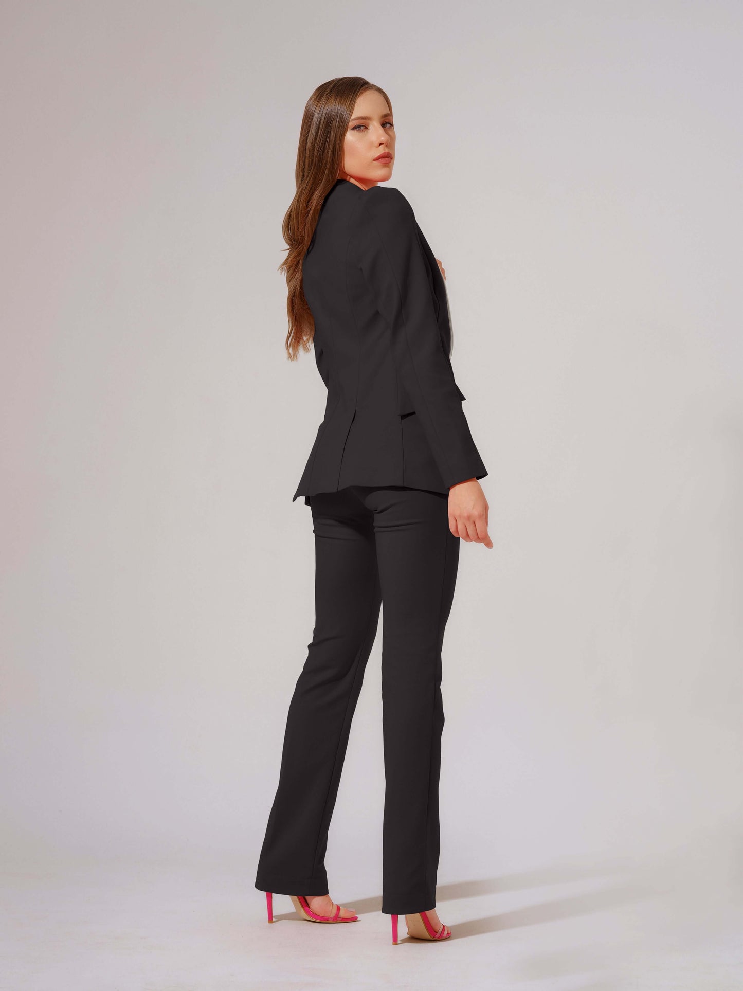 Illusion Classic Tailored Suit - Black & White by Tia Dorraine Women's Luxury Fashion Designer Clothing Brand