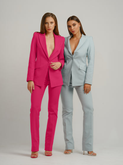 Illusion Classic Tailored Suit - Hot Pink