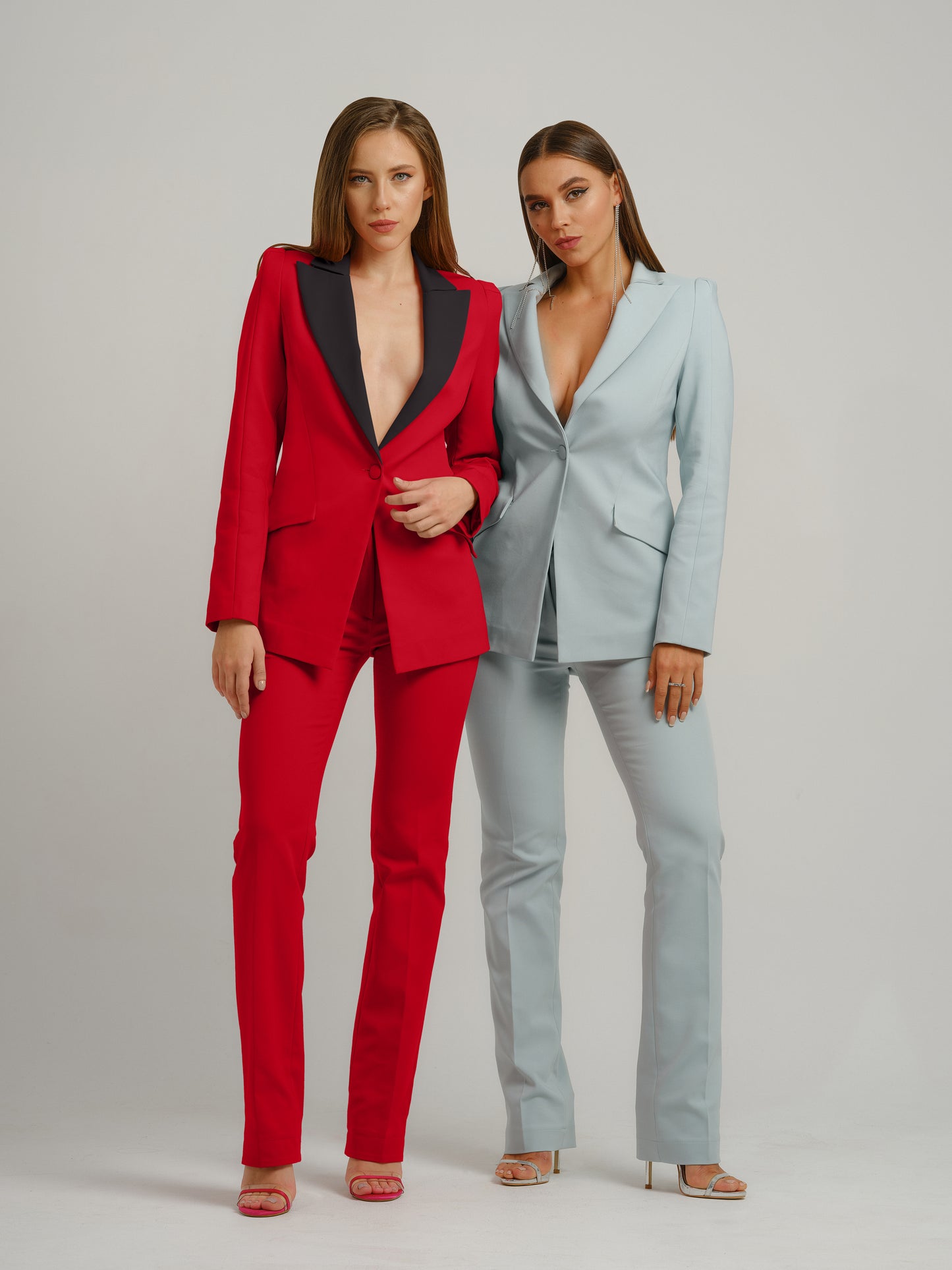 Illusion Classic Tailored Suit - Red & Black