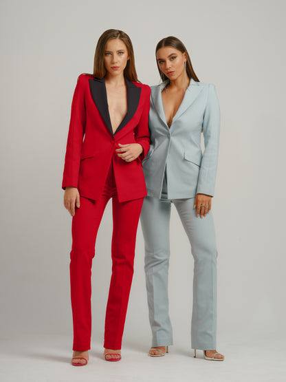 Illusion Classic Tailored Suit - Red & Black