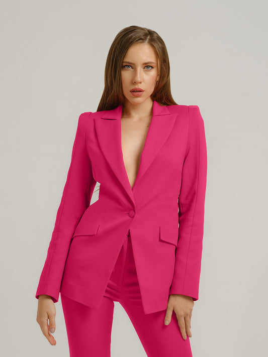 Illusion Classic Tailored Suit - Hot Pink