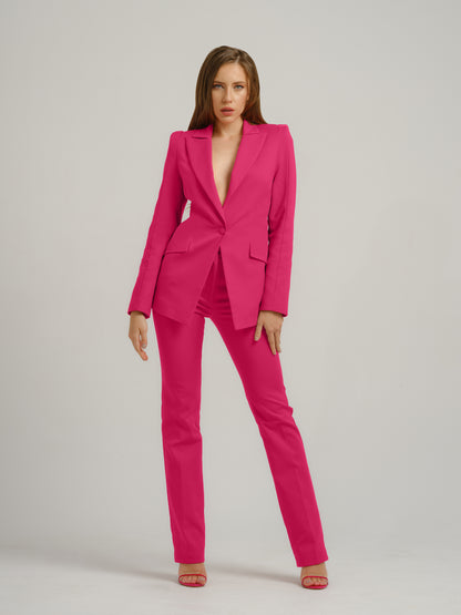 Illusion Classic Tailored Suit - Hot Pink