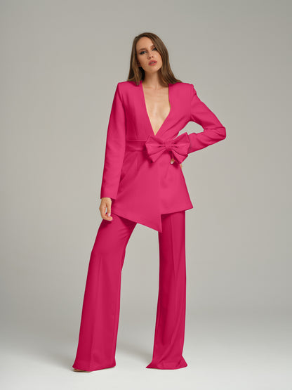 Rare Pearl High-Waist Flared Trousers - Hot Pink
