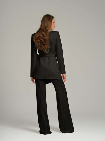 Black Pearl Power Suit with Bow Belt