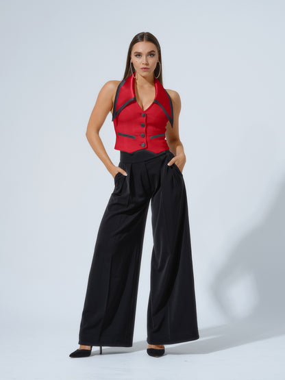 Born to Run Waistcoat & Trousers Set - Black & Red