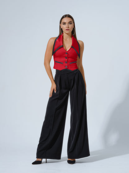 Born to Run Waistcoat & Trousers Set - Black & Red