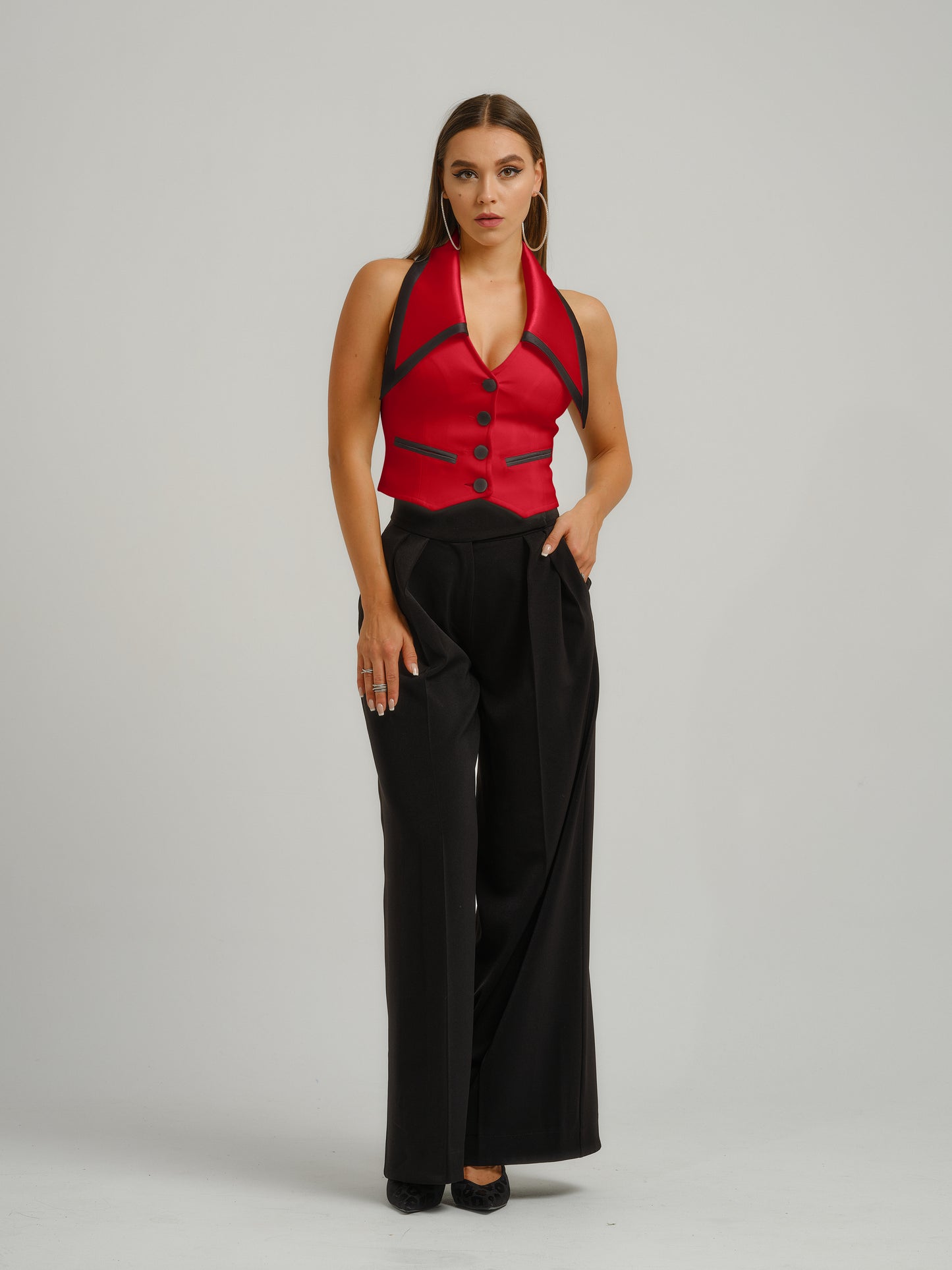 Born to Run Waistcoat & Trousers Set - Black & Red