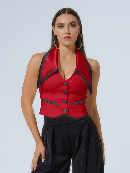 Born to Run Waistcoat & Trousers Set - Black & Red