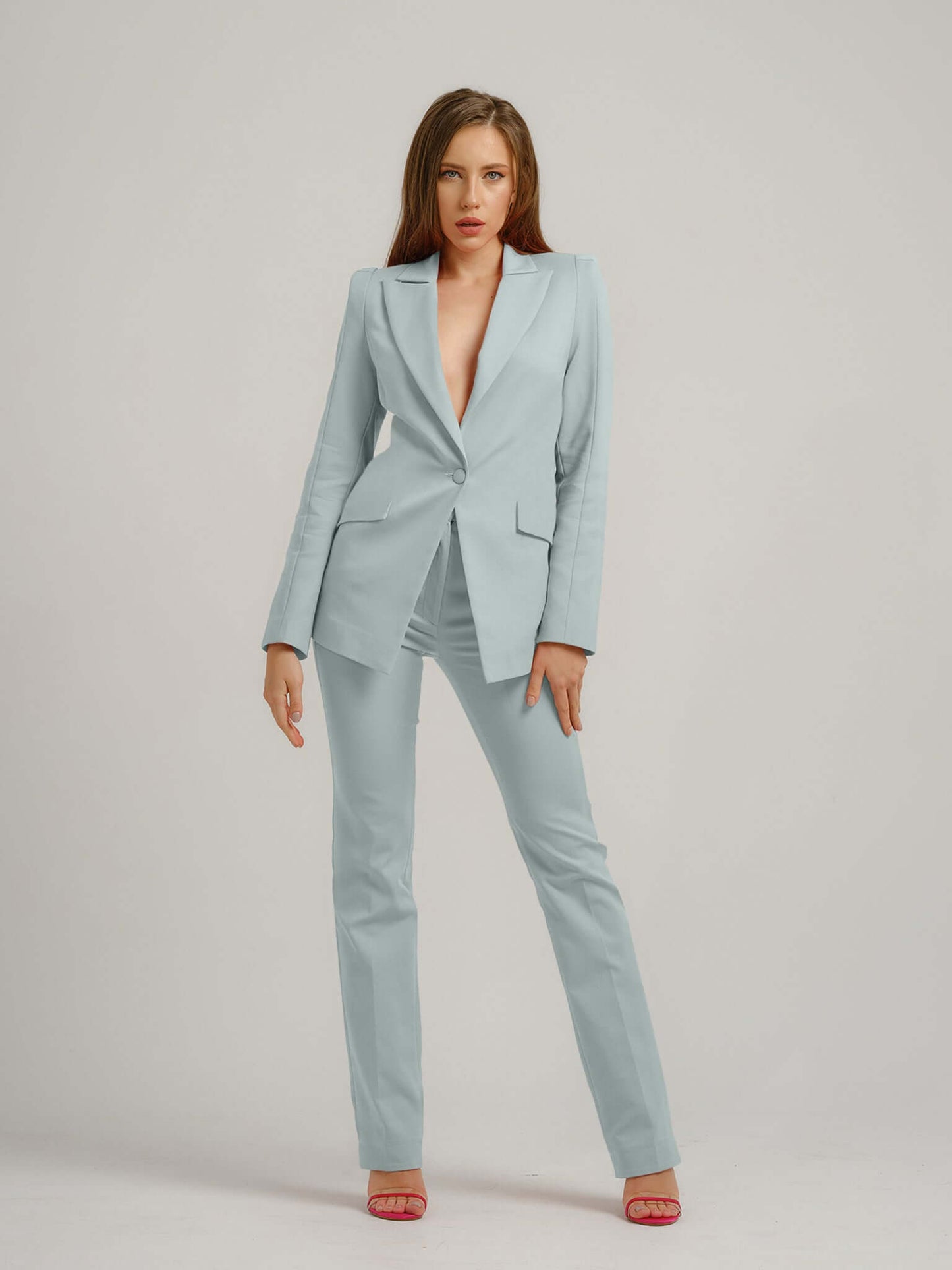 Fantasy Tailored Suit - Light Blue by Tia Dorraine Women's Luxury Fashion Designer Clothing Brand