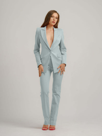 Fantasy Tailored Suit - Light Blue by Tia Dorraine Women's Luxury Fashion Designer Clothing Brand