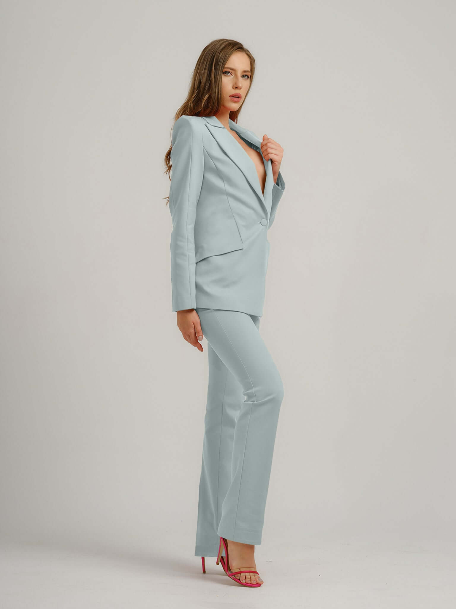 Fantasy Tailored Suit - Light Blue by Tia Dorraine Women's Luxury Fashion Designer Clothing Brand